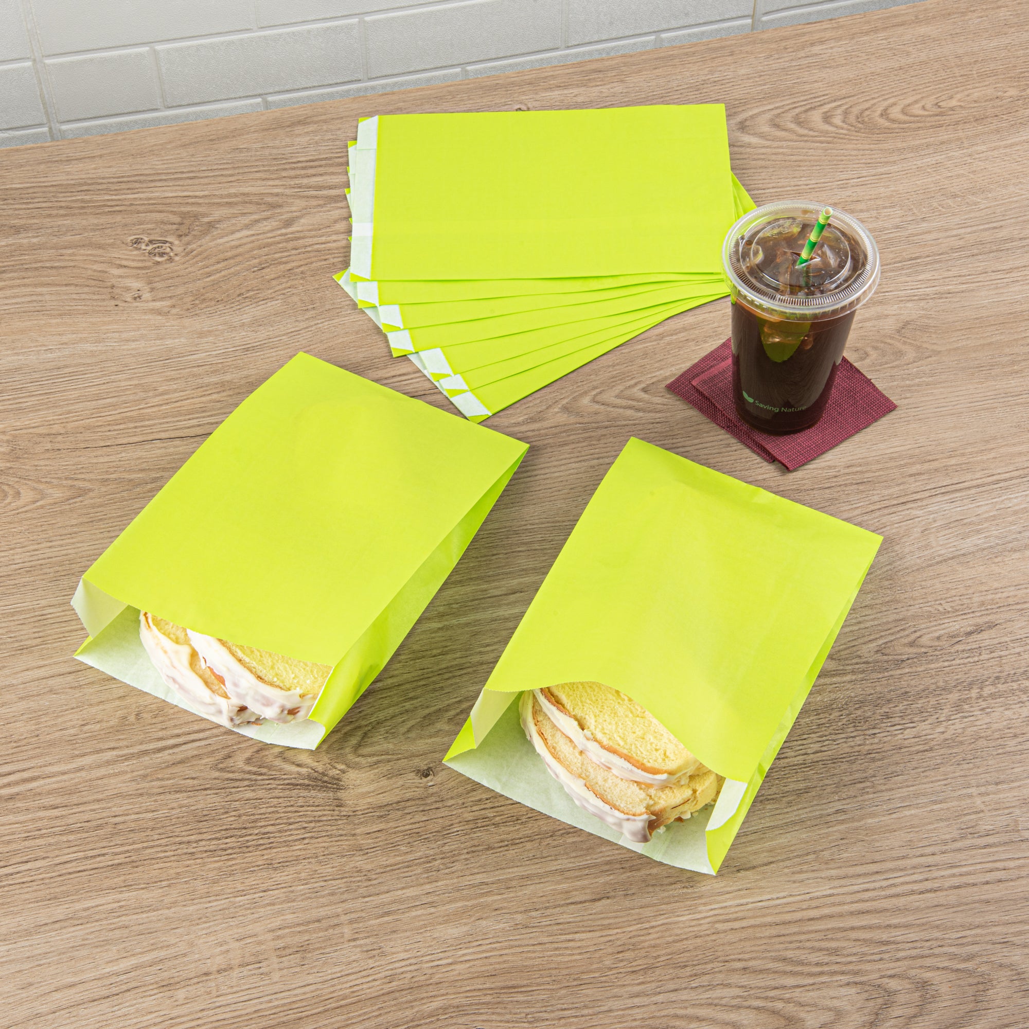 Eco-Friendly Green Paper French Fry & Snack Bags - 7