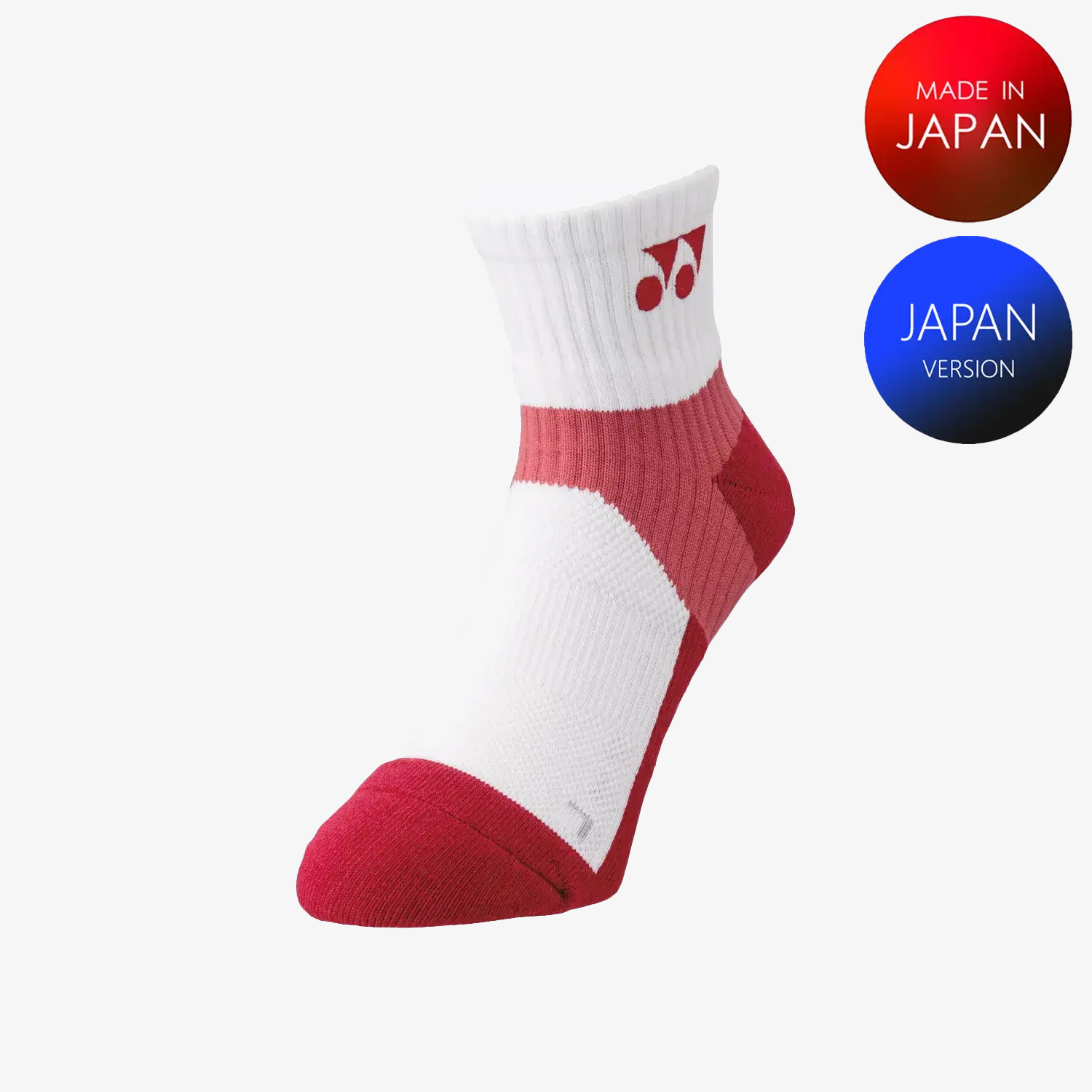 Yonex Men's Sports Crew Socks 19152 - Breathable Athletic Socks for Running, Tennis & Gym - Deep Red (Size M) - Comfortable Performance Socks for Active Lifestyles