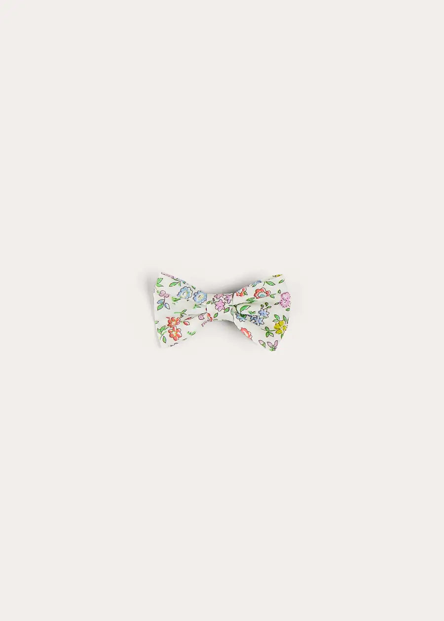 Liberty Fabric Pink Cordelia Floral Small Bow Clip - Elegant Hair Accessory for Weddings, Parties & Everyday Wear