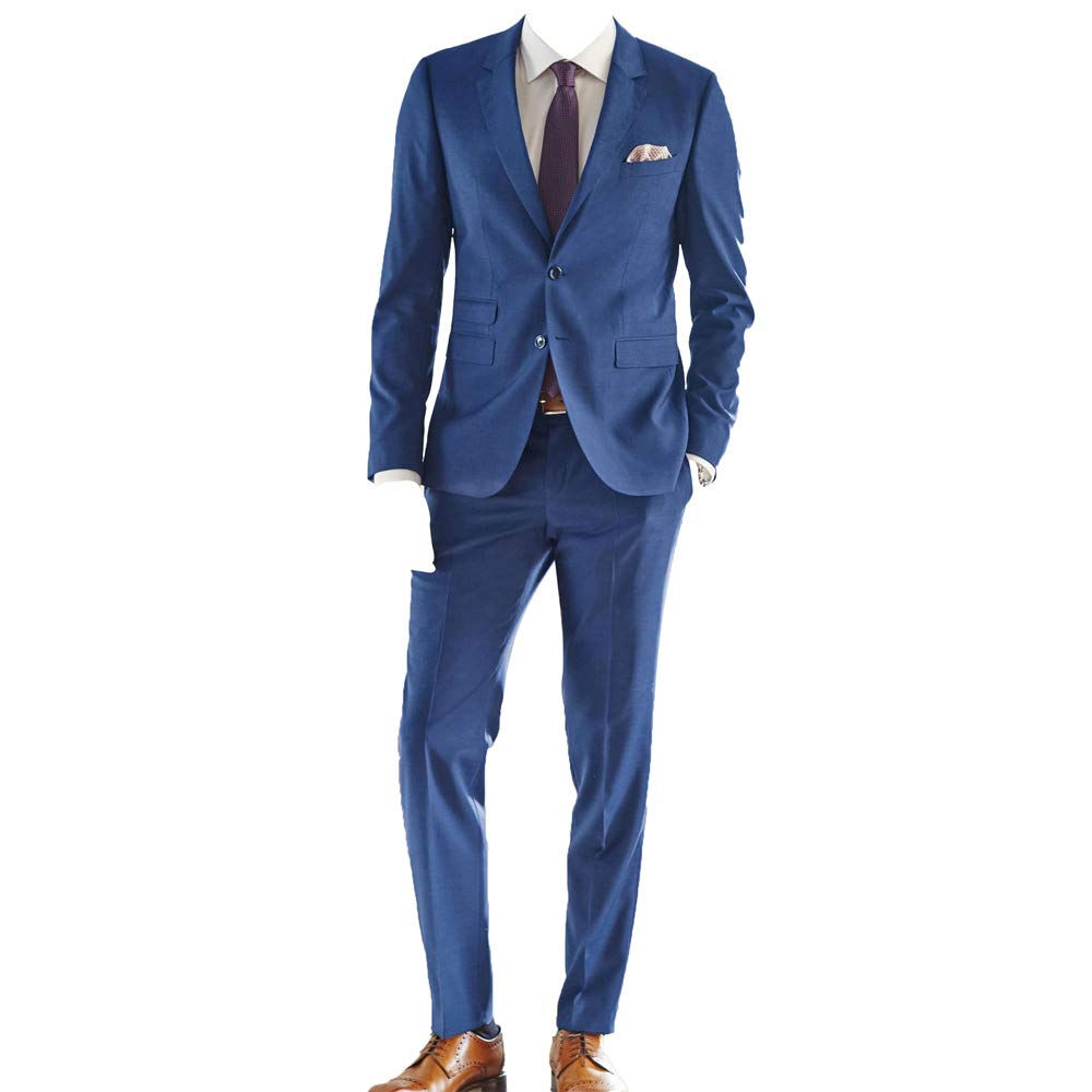 HBDesign Men's 3-Piece Slim Fit Formal Suit - 2 Button Peak Lapel Dark Grey | Business Attire, Wedding, Office & Special Occasions