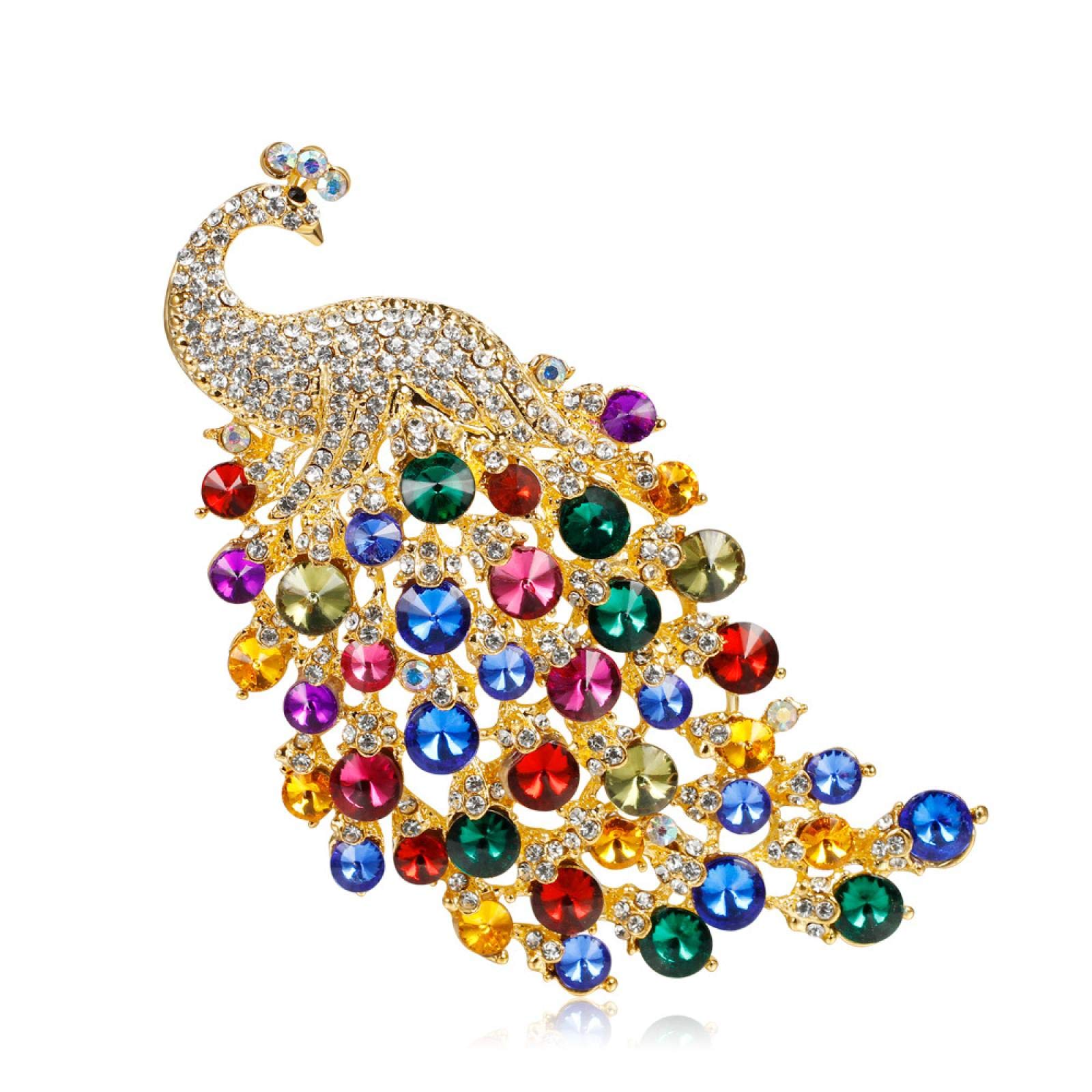 Elegant Rhinestone Crystal Flower Brooch Pin - Colorful Wedding Bridal Jewelry for Women - Perfect for Prom, Evening Dresses & Special Occasions