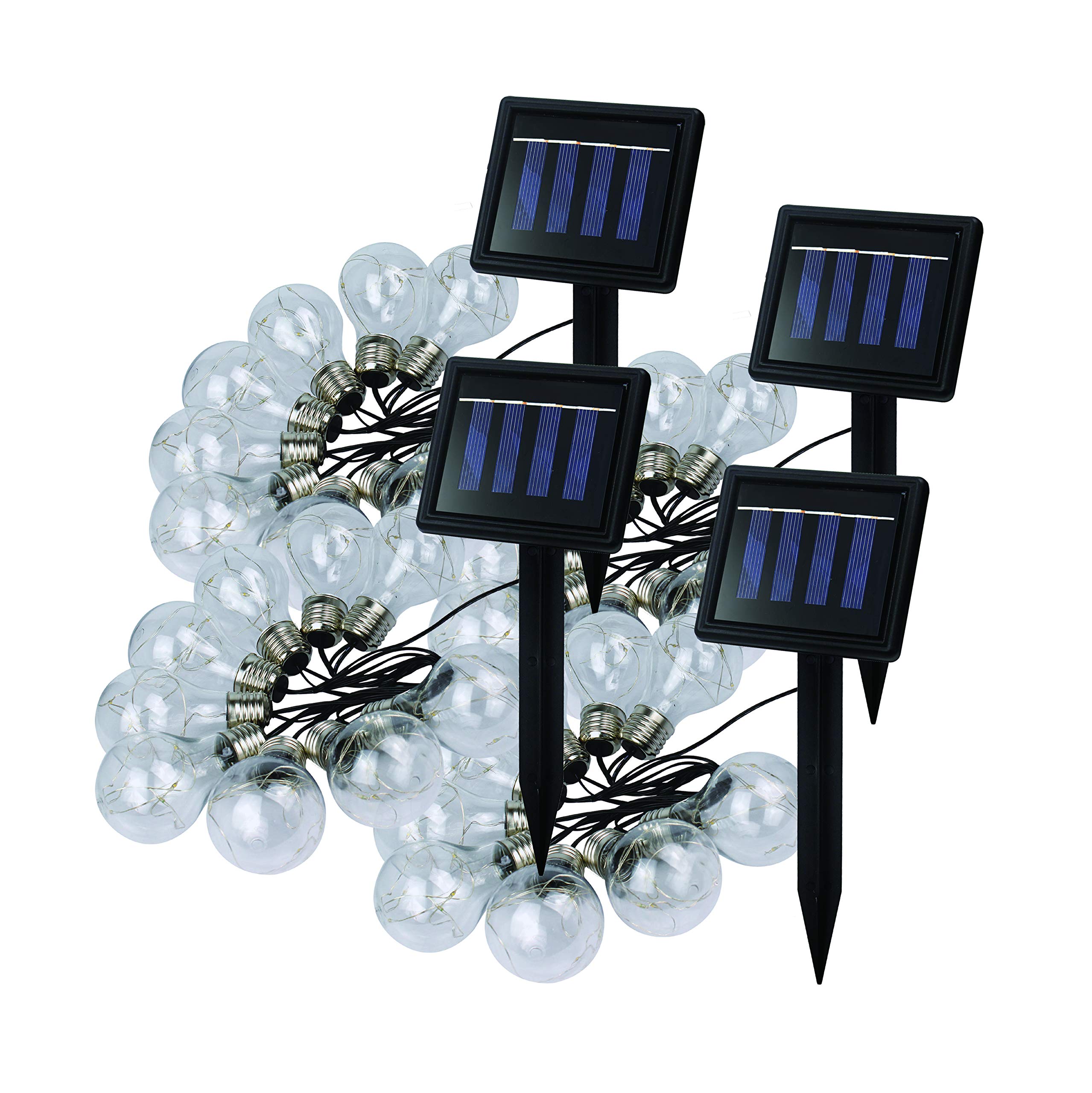 Nature Power Solar Powered 64 in LED String Lights - 4 Pack, Outdoor Waterproof Fairy Lights for Garden, Patio, Yard, and Party Decorations