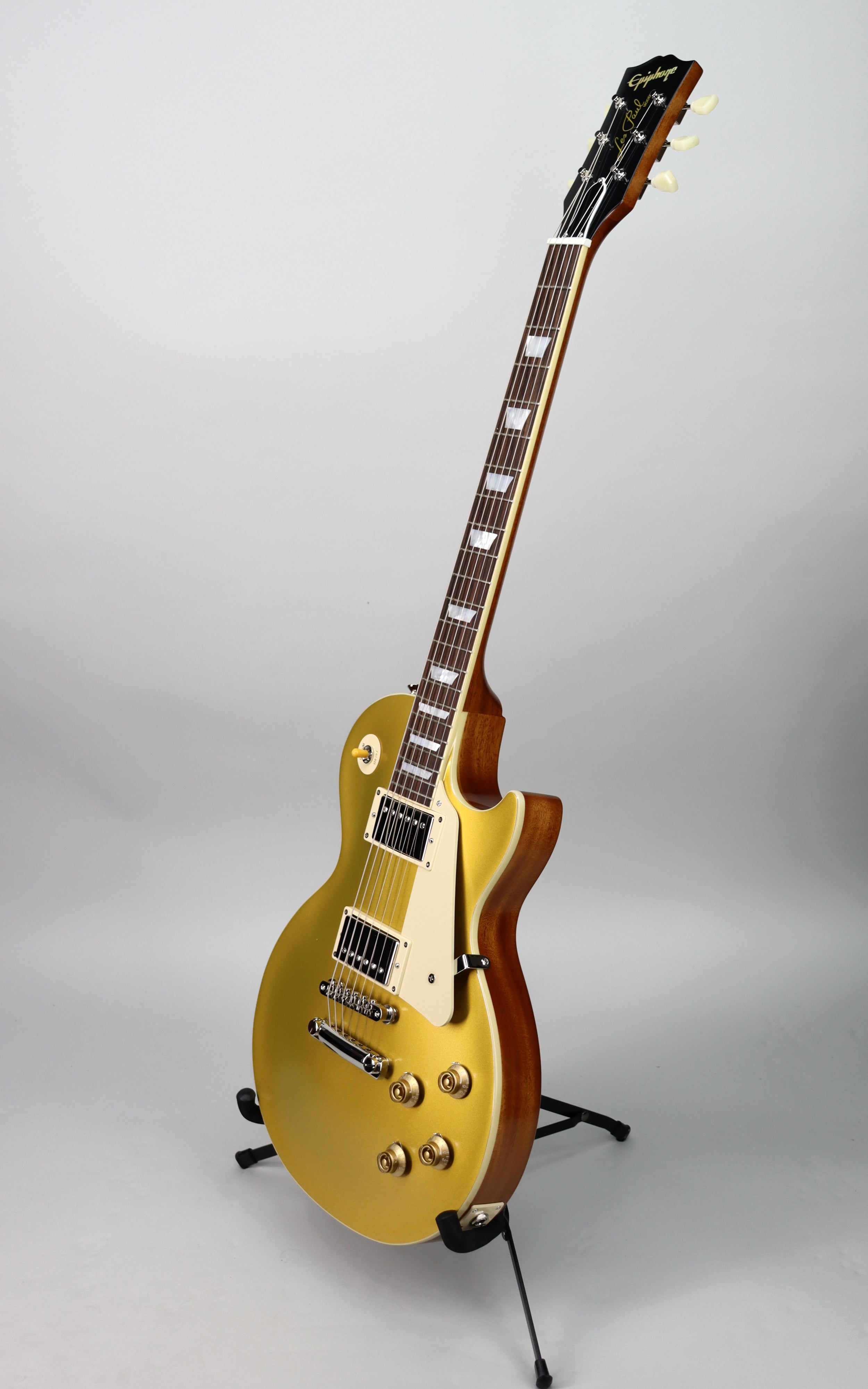Epiphone Inspired by Gibson Custom '57 Les Paul Standard Goldtop Double Gold Electric Guitar - Vintage Reissue with Authentic Tone - Perfect for Rock, Blues & Stage Performances