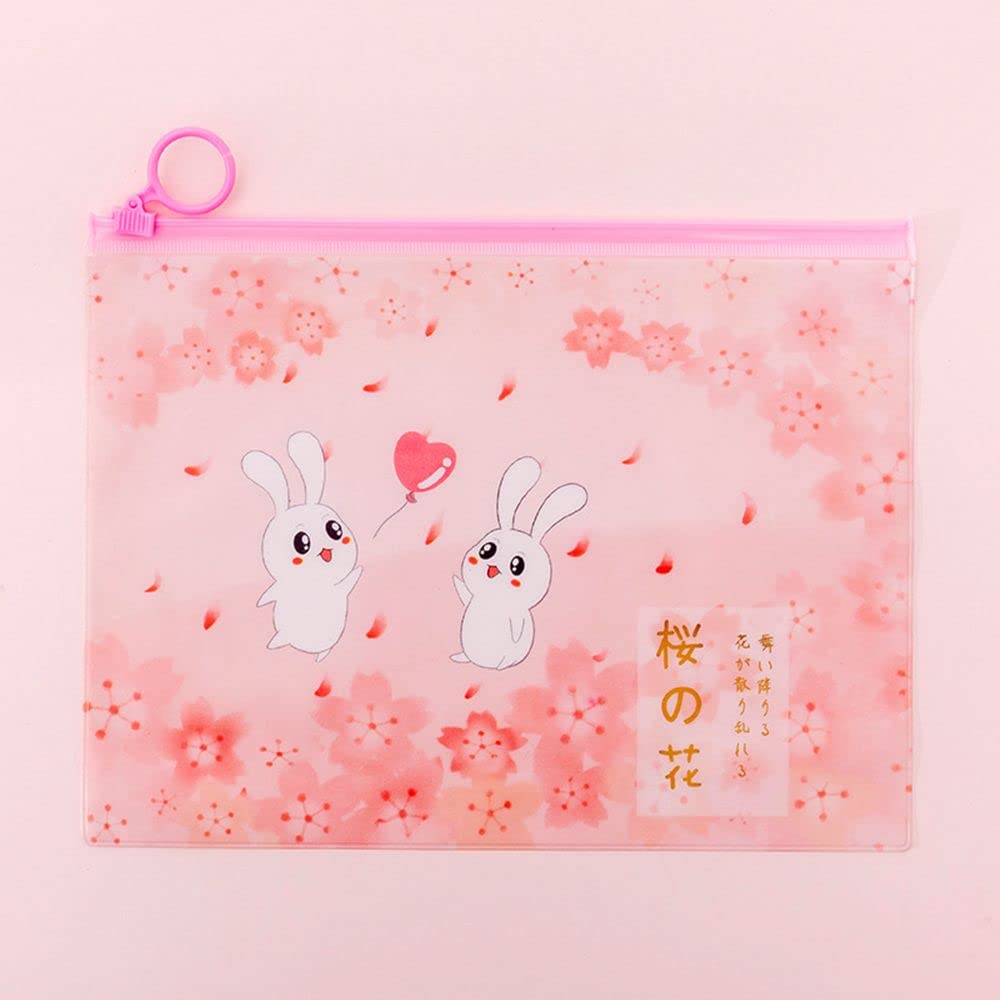 Waterproof Cute Sakura Pouch - Makeup Organizer, Pen Case, Pencil Storage Bag for Travel, School & Office Use