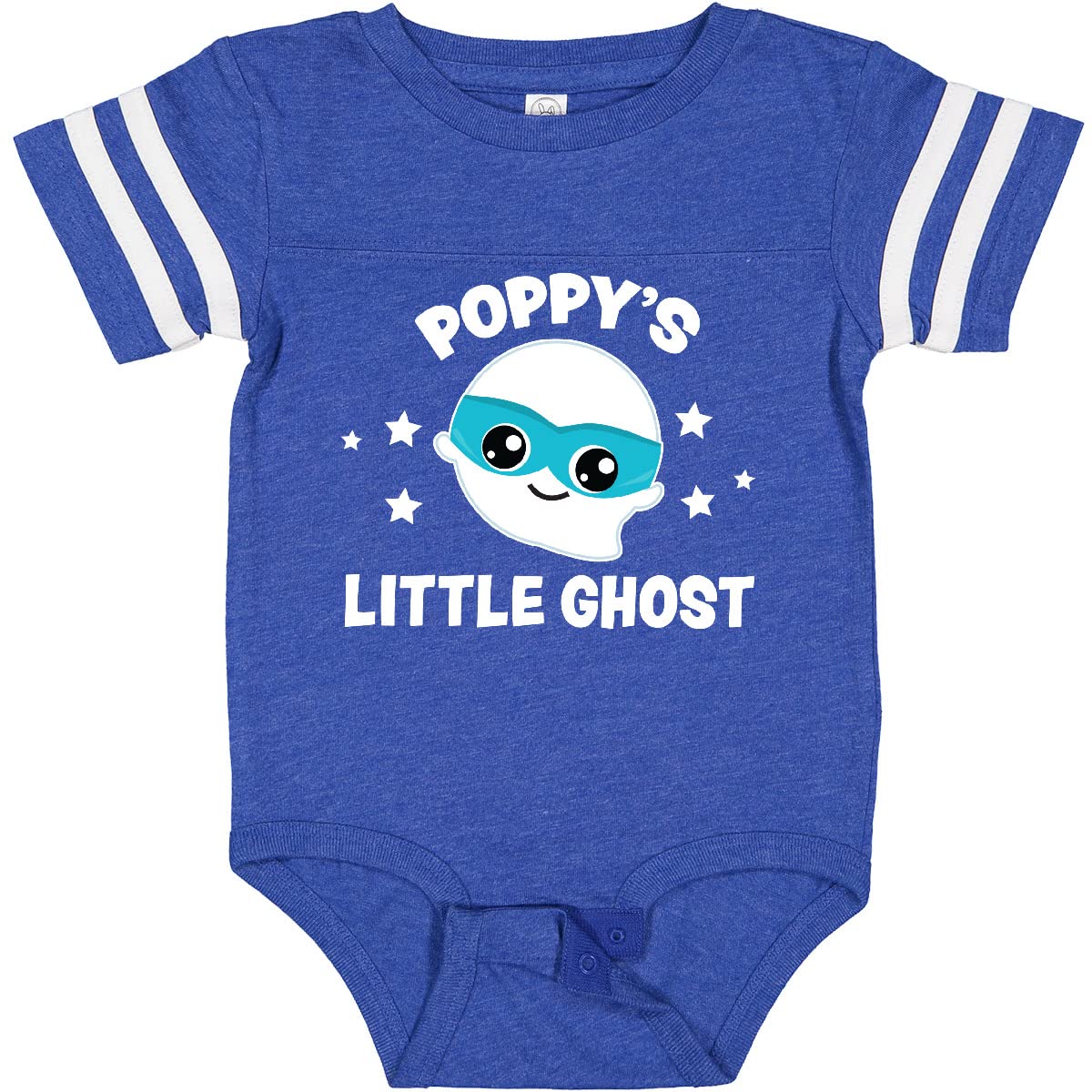 Inktastic Cute Poppy's Little Ghost with Stars Baby Bodysuit - Soft Cotton Infant Onesie for Halloween, Birthday & Everyday Wear | Adorable Unisex Baby Outfit for Boys & Girls
