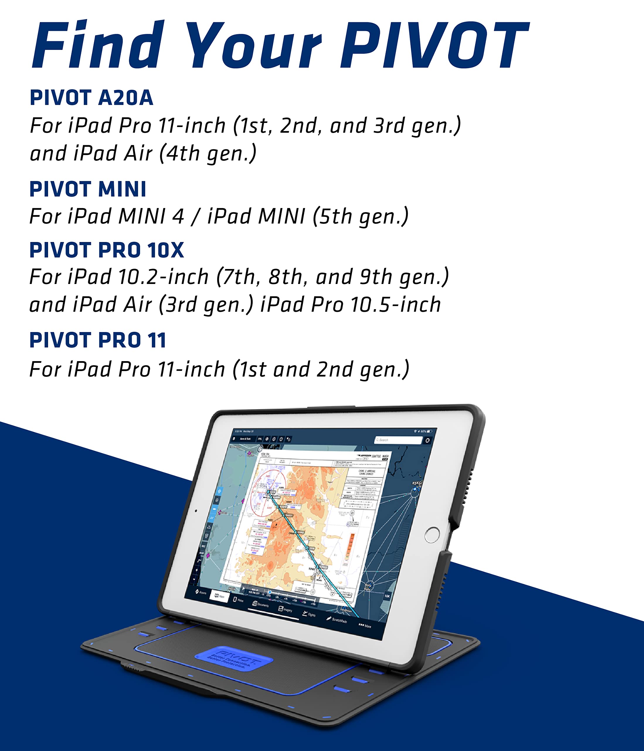 PIVOT 10X Tablet Case for iPad Pro 10.5, iPad 9th/8th/7th Gen & iPad Air 3 - 360° Rotating Protective Cover with Stand - Perfect for Pilots, Aviation Professionals & Travel Use - Sleek Black Design