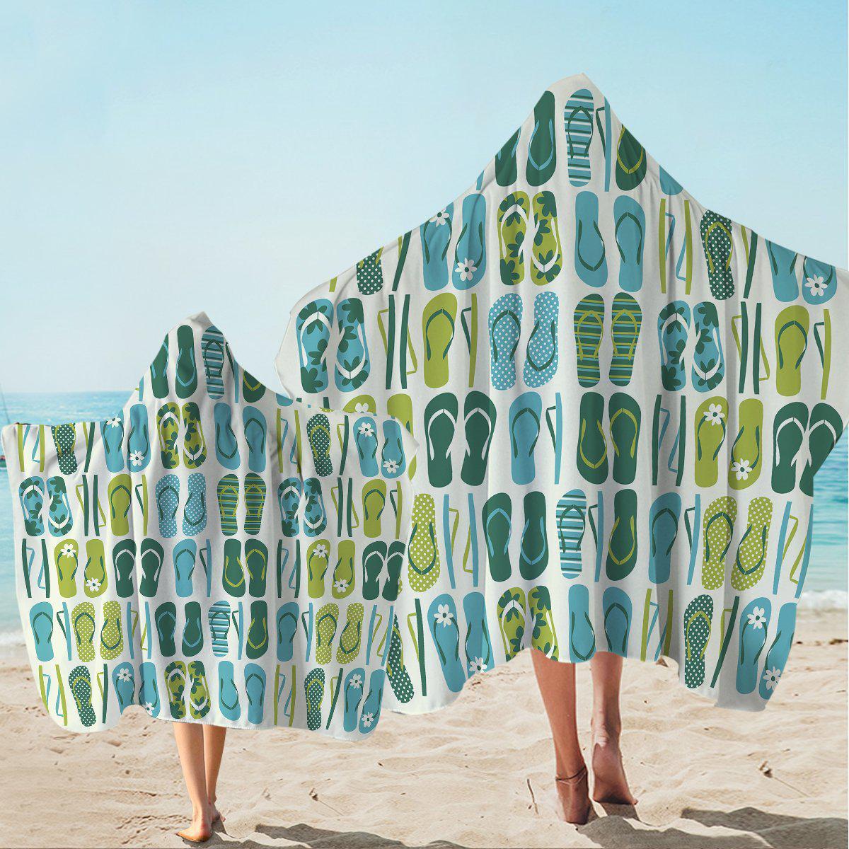 Flip Flop Frenzy Hooded Beach Towel for Kids - Soft & Absorbent Bath Towel with Fun Flip Flop Design - Perfect for Pool, Beach, and Bath Time