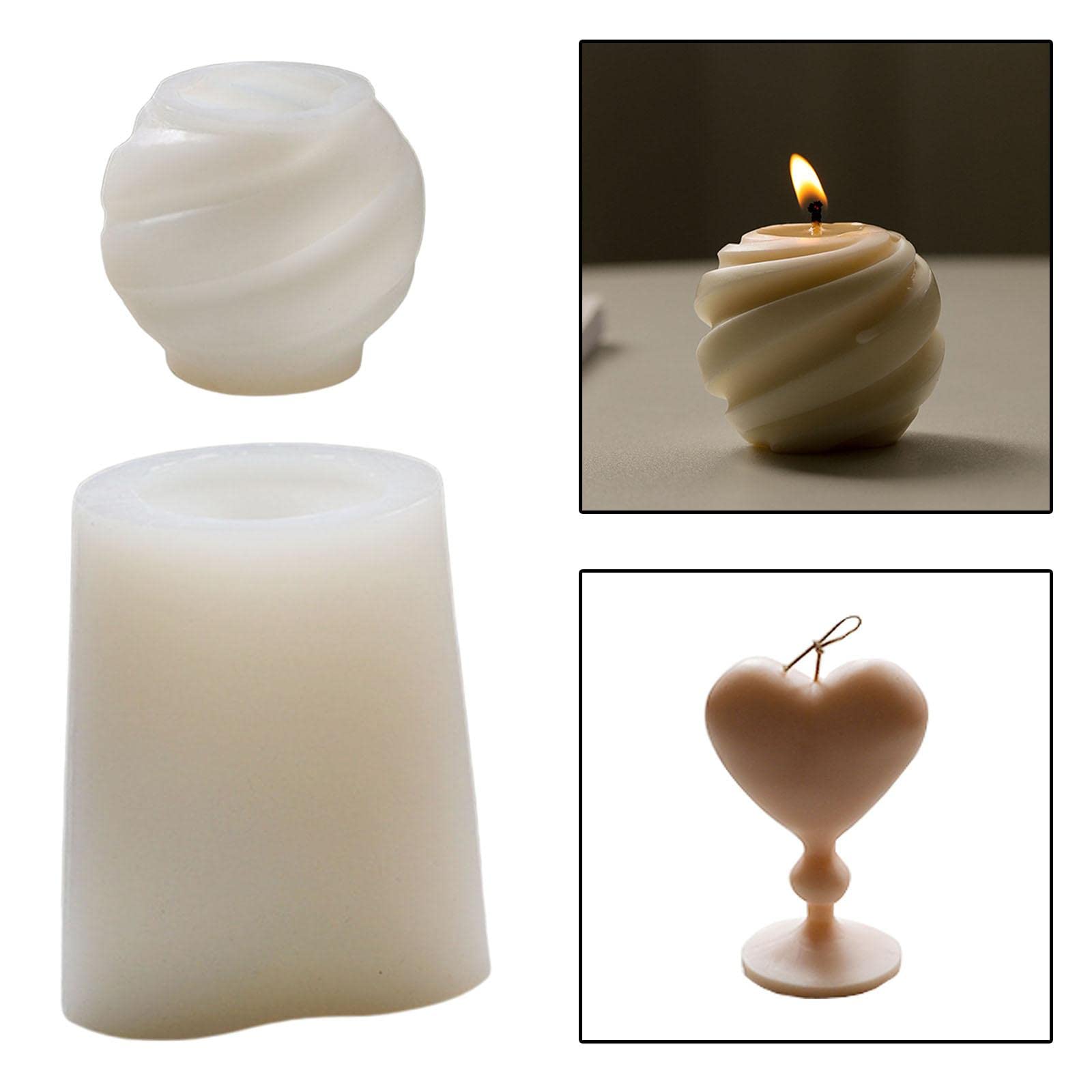 CALANDIS DIY Silicone Candle Molds for Candle Making - Heart Shaped Wax & Soap Molds Set - Perfect for Home Decor, Gifts, and Craft Projects