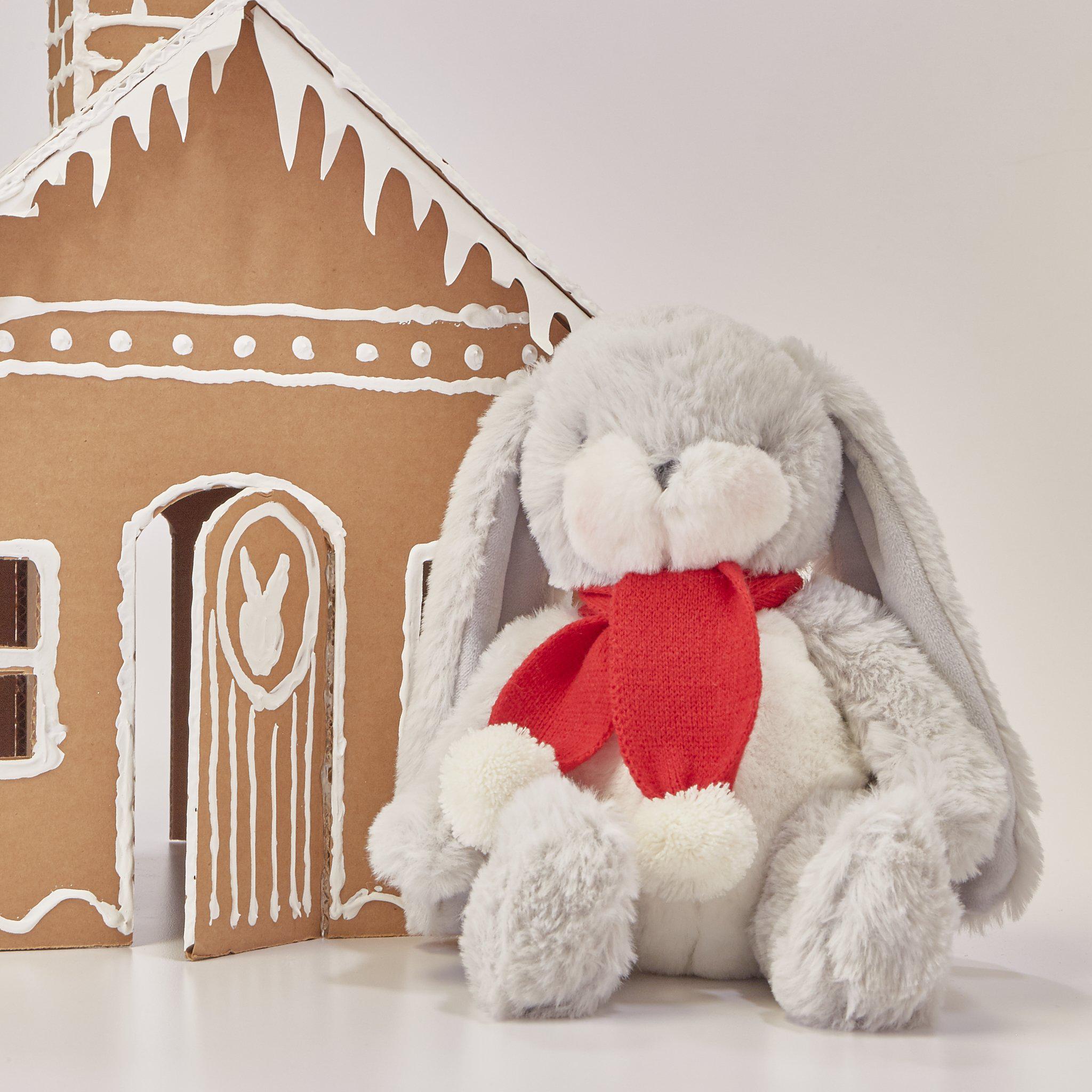 Limited Edition Holiday Little Nibble Grey Bunny Plush Toy - Retired Collectible Stuffed Animal for Christmas Decor & Gift Giving