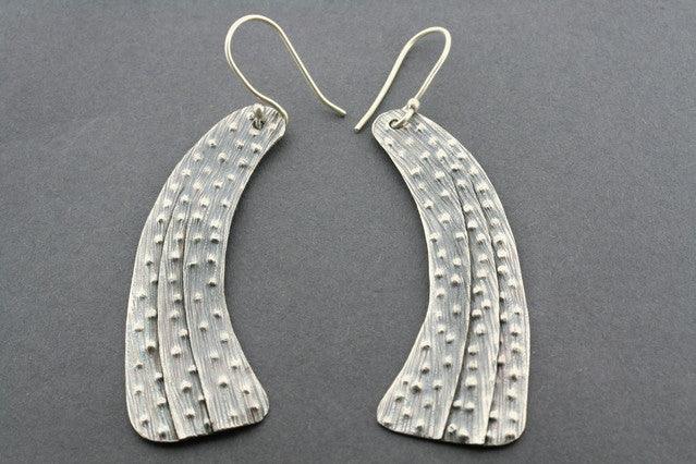 Elegant Curved Drop Earrings for Women - Pure 925 Sterling Silver Dangle Earrings - Perfect for Parties, Weddings & Evening Events