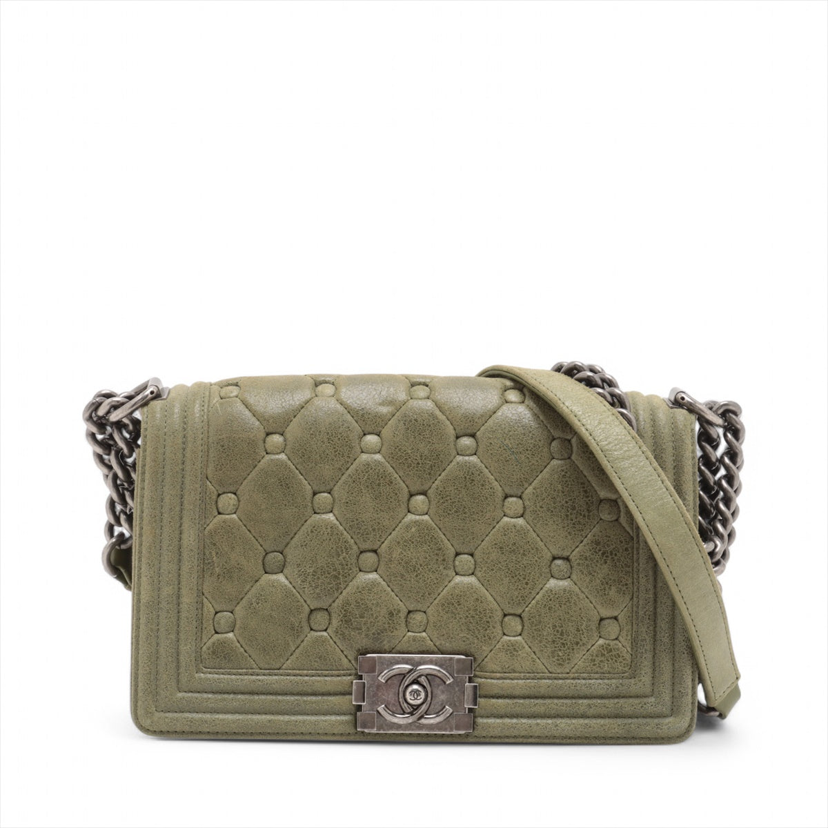 Authentic Chanel Celtic Boy 25 Flap Bag in Chesterfield Green with Gunmetal Hardware - Luxury Shoulder Bag for Women | Perfect for Evening Events, Date Nights & Special Occasions