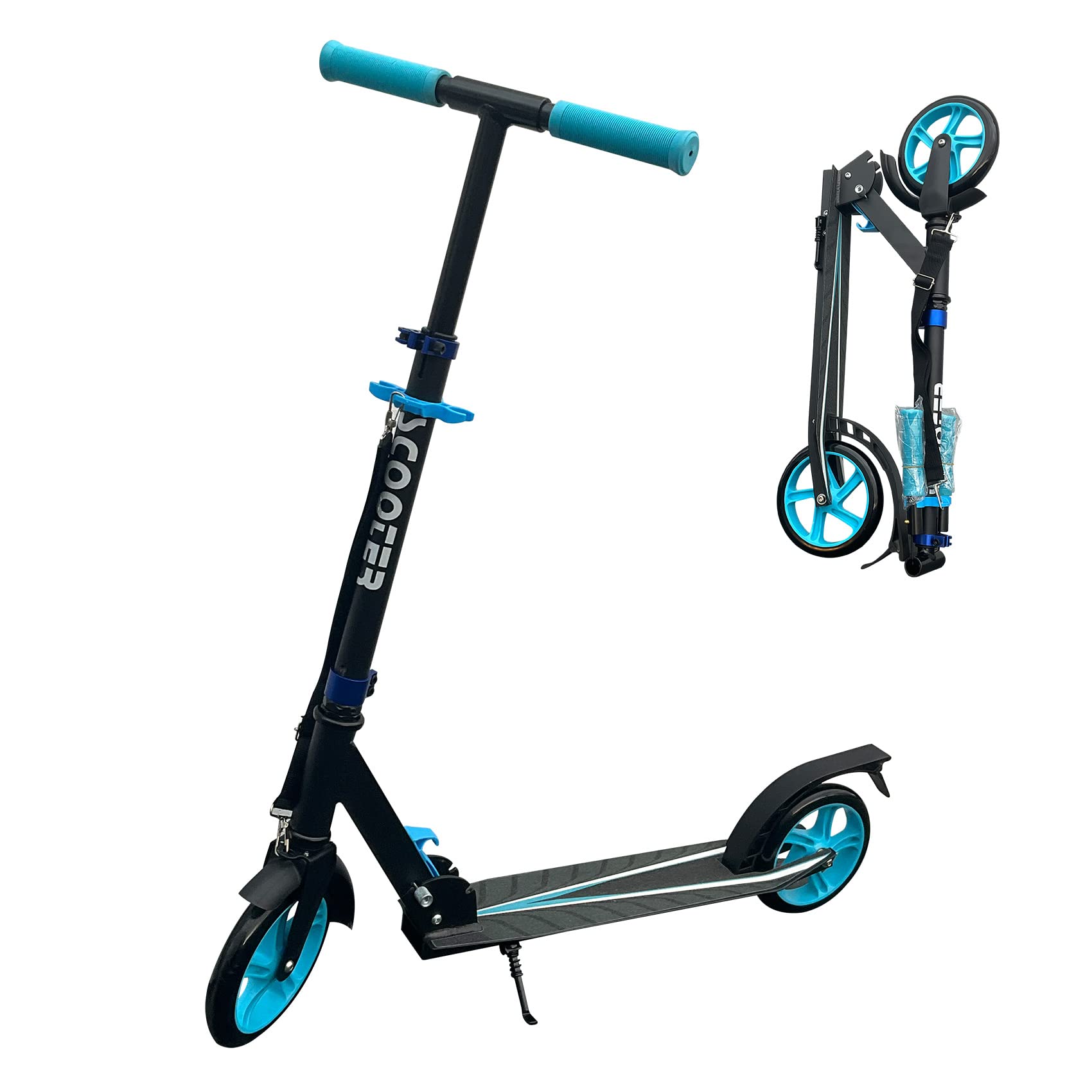 **MiniSun Foldable Kick Scooter for Kids & Adults - Adjustable Handlebars (Up to 41