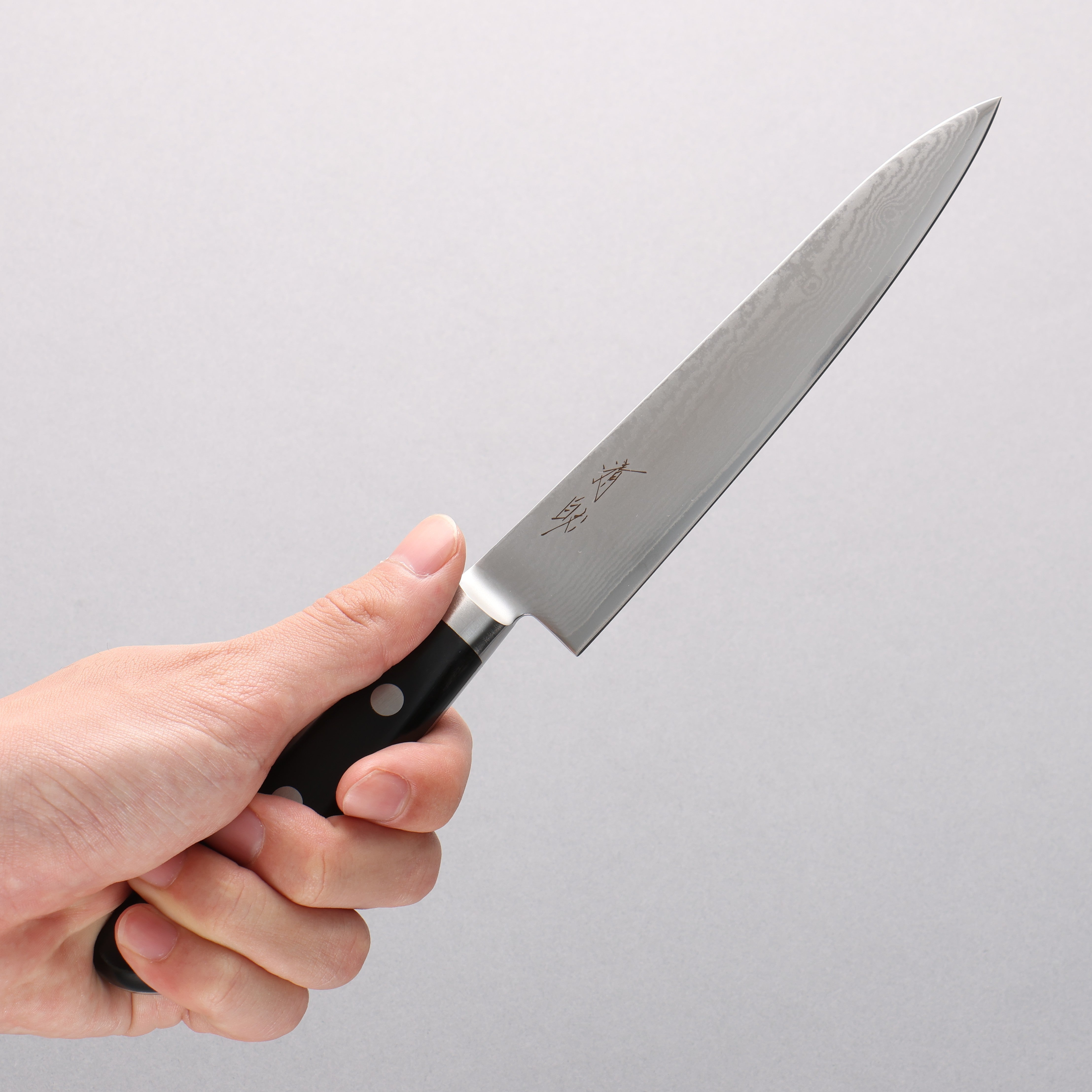 Premium Seisuke VG10 33-Layer Damascus Steel Petty Utility Knife 150mm - Black Pakkawood Handle - Perfect for Slicing, Chopping & Food Prep in Professional & Home Kitchens