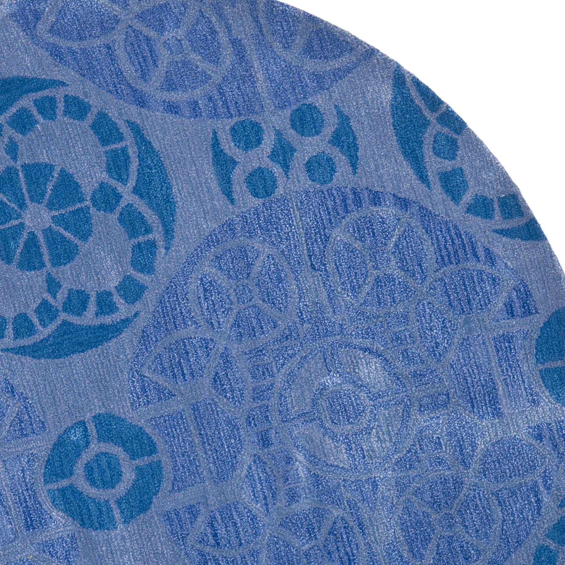 SAFAVIEH Wyndham Collection 7' Round Blue WYD376E Handmade Modern Premium Wool Area Rug - Perfect for Living Room, Bedroom & Office Decor