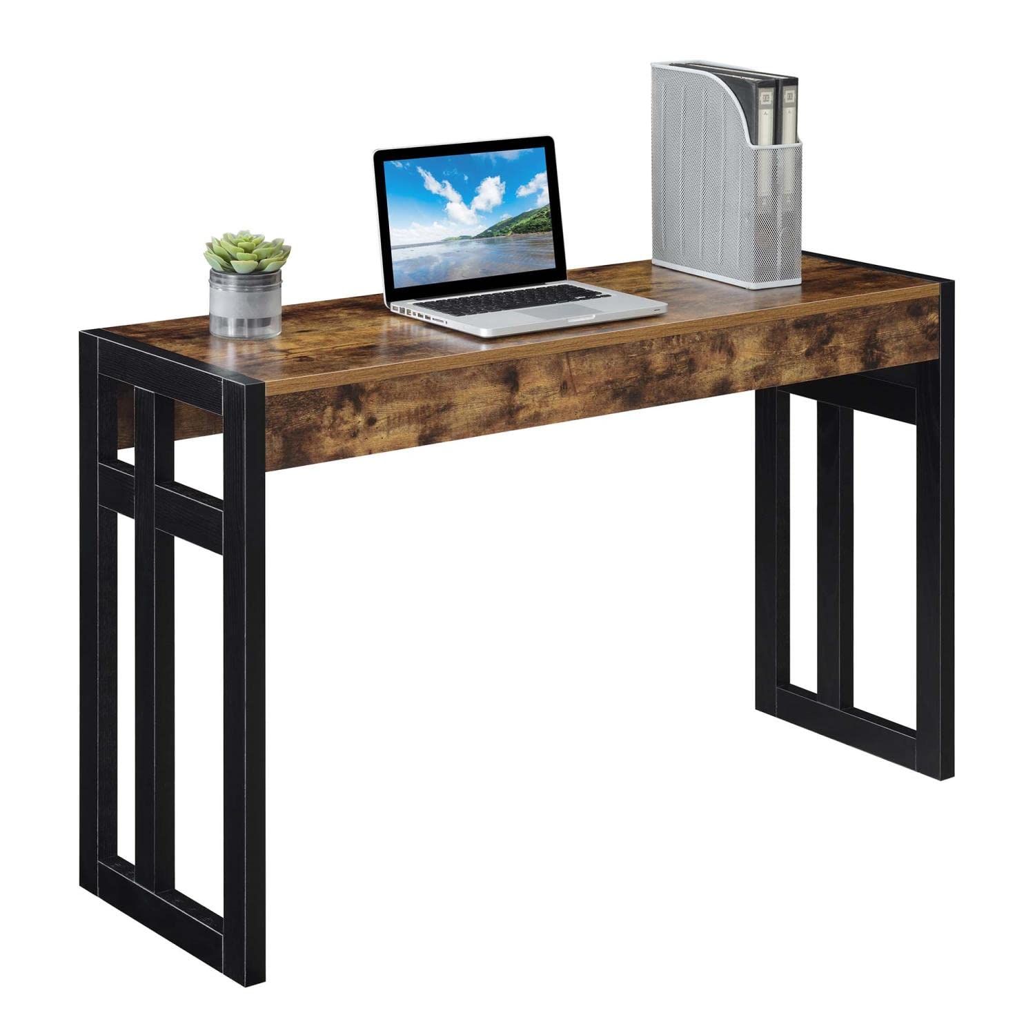 Convenience Concepts Monterey Console Table - Barnwood & Black Finish - Entryway, Living Room, or Hallway Accent Furniture for Home Decor