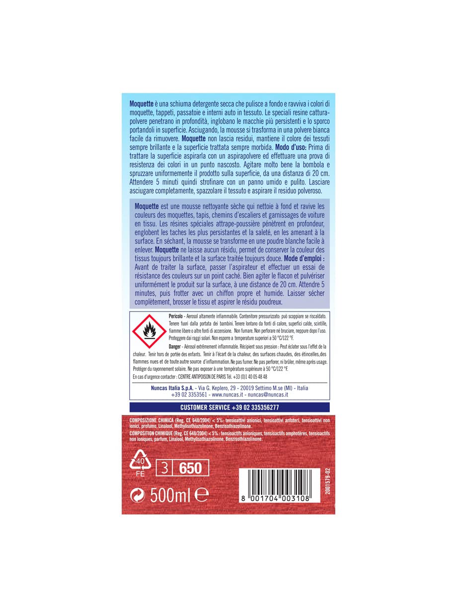 Nuncas Carpet Stain Remover Spray - 500ml | Effective for Pet Stains, Spills & Odors | Perfect for Home, Office & Car Upholstery Cleaning