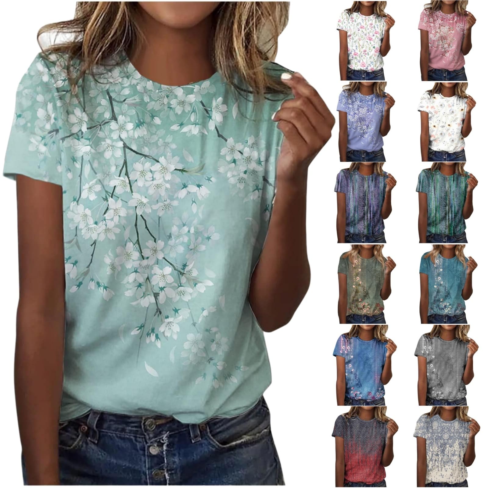 Trendy 2024 Summer Tops for Women - Short Sleeve Graphic Tees & Casual Crew Neck Blouses | Perfect for Beach Outings, Weekend Brunch & Summer Vacations