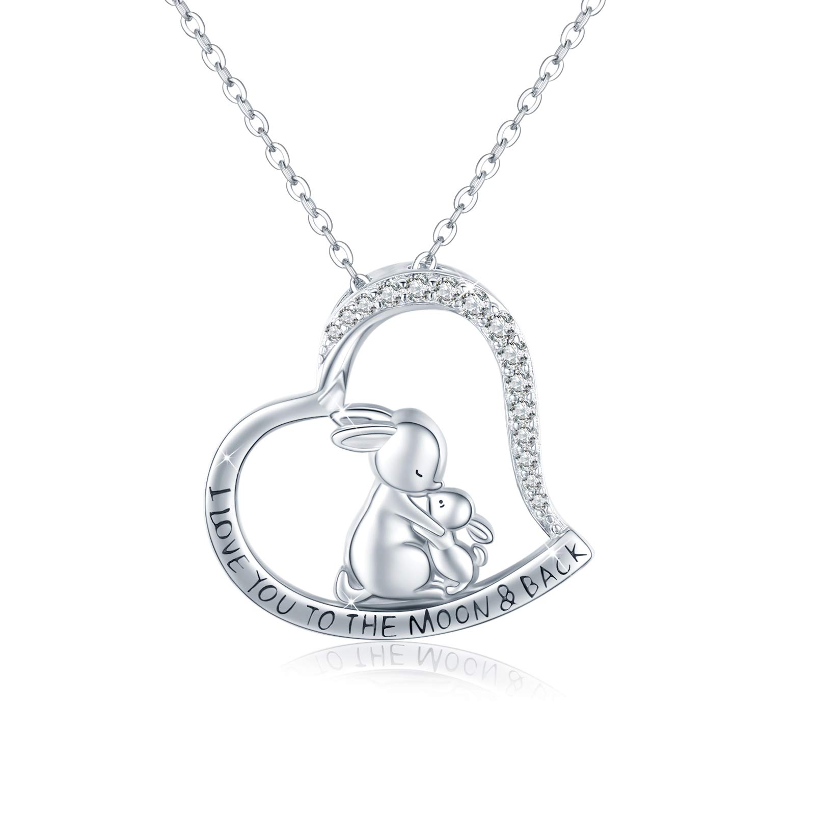 MEDWISE 925 Sterling Silver Animal Pendant Necklace - Dog Paw, Rabbit, Panda & Frog Charms, Heart Shape Jewelry Gift for Women, Wife, Mother, Daughter - Perfect for Birthday, Christmas & Everyday Wear