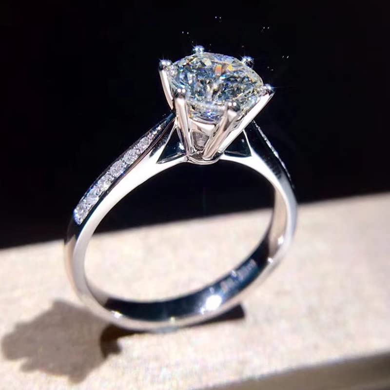 1 Carat Moissanite Engagement Ring for Women - Round Cut I-J Color, Size 6 - Anniversary Wedding Band for Girlfriend, Bride & Fiancée - Perfect for Proposals, Valentine's Day & Special Occasions