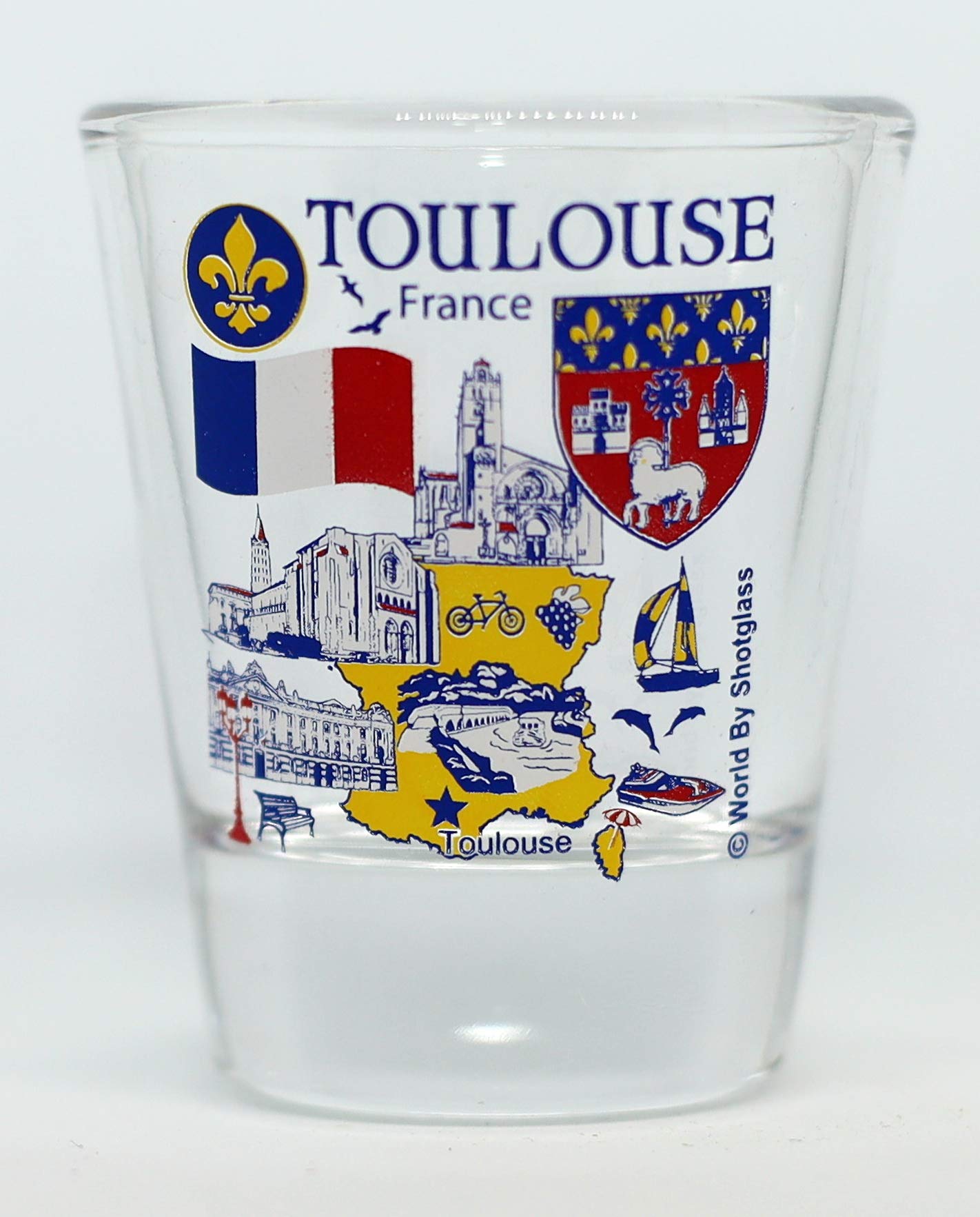 Toulouse France Shot Glass - Great French Cities Collection - Perfect for Souvenirs, Gifts & Cocktail Parties