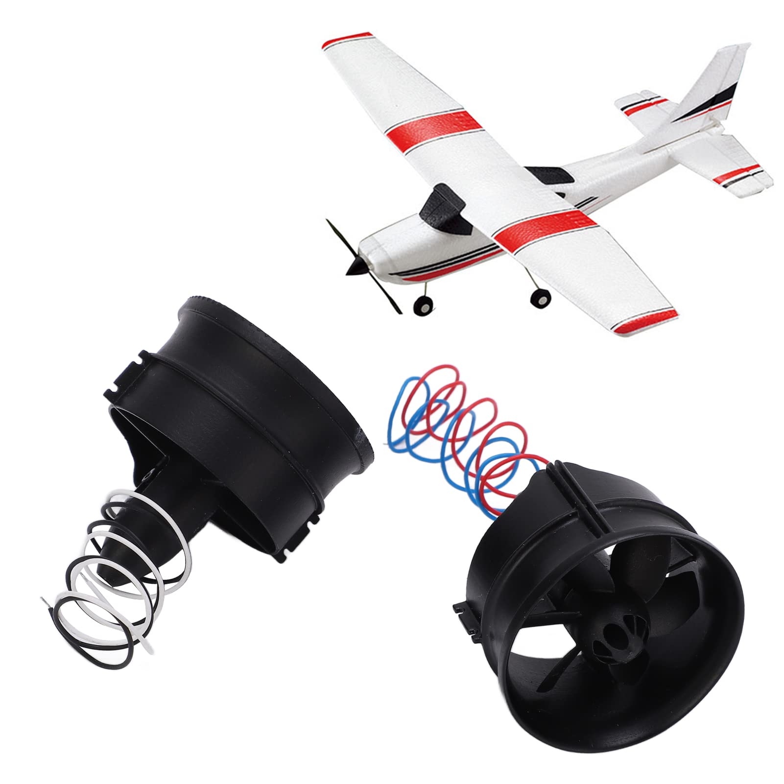 Qiilu 30mm RC Ducted Fan Propeller Kit - 2Pcs High Efficiency Plastic Blades for RC Ducted Aircraft | Stable & Powerful Performance | Perfect for FPV Drones, Jet Models & RC Airplane Upgrades