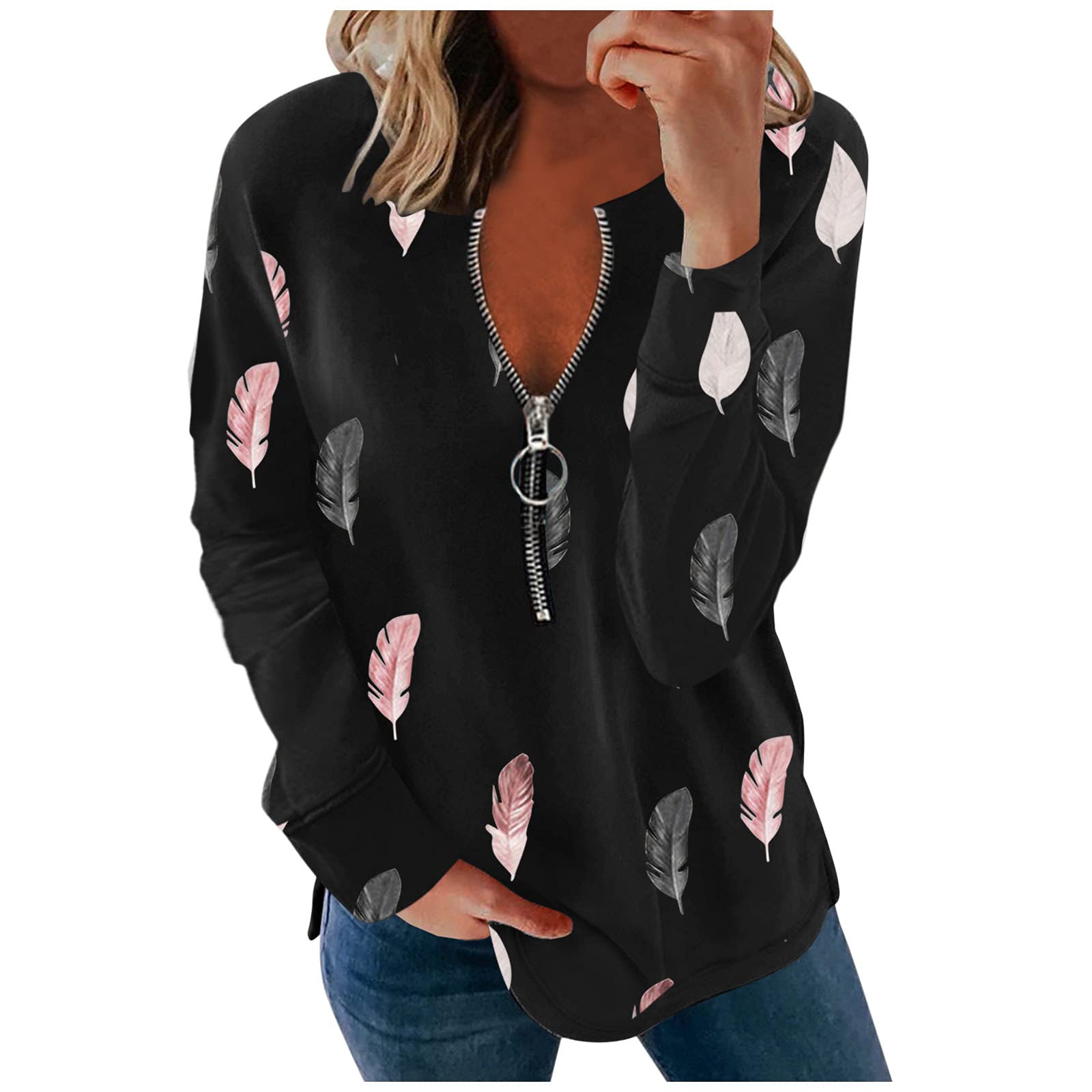 VESNIBA Women's Zip-Up Hoodie Sweatshirt - Long Sleeve Collar Pullover for Running, Workout & Outdoor Activities | Athletic Activewear Jacket for Jogging, Gym & Casual Wear