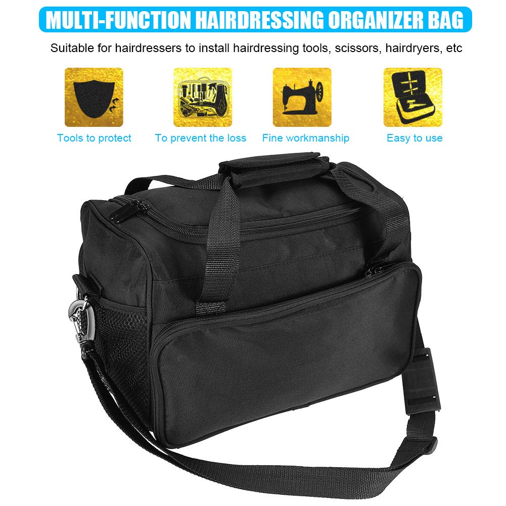 Professional Hairdresser Bag with Adjustable Dividers & Shoulder Strap - Salon Organizer for Cosmetics & Styling Tools