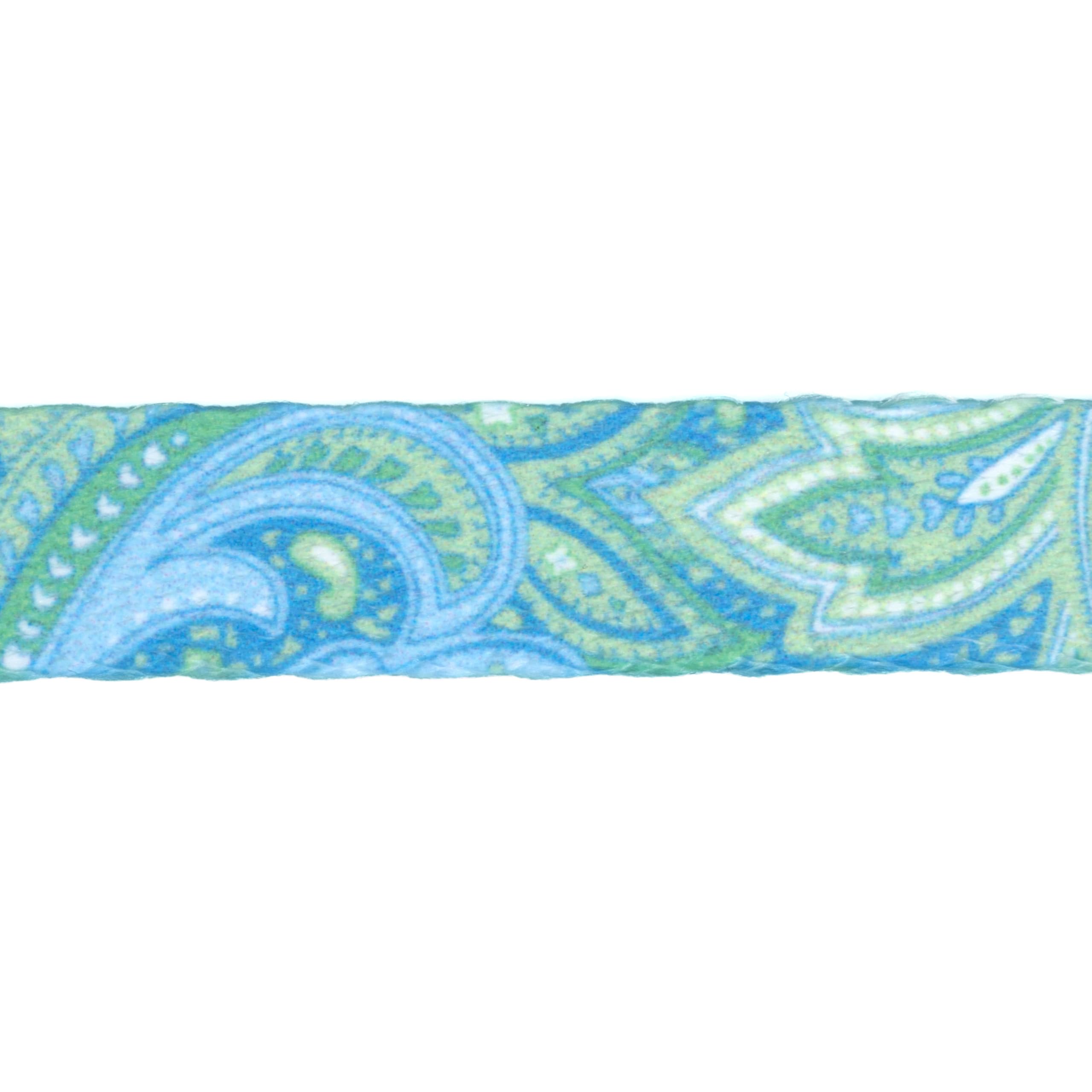 Country Brook Design - Green Paisley Polyester Webbing for DIY Crafts, Sewing Projects & Home Decor | Durable Fabric Strapping for Handbags, Belts & Accessories