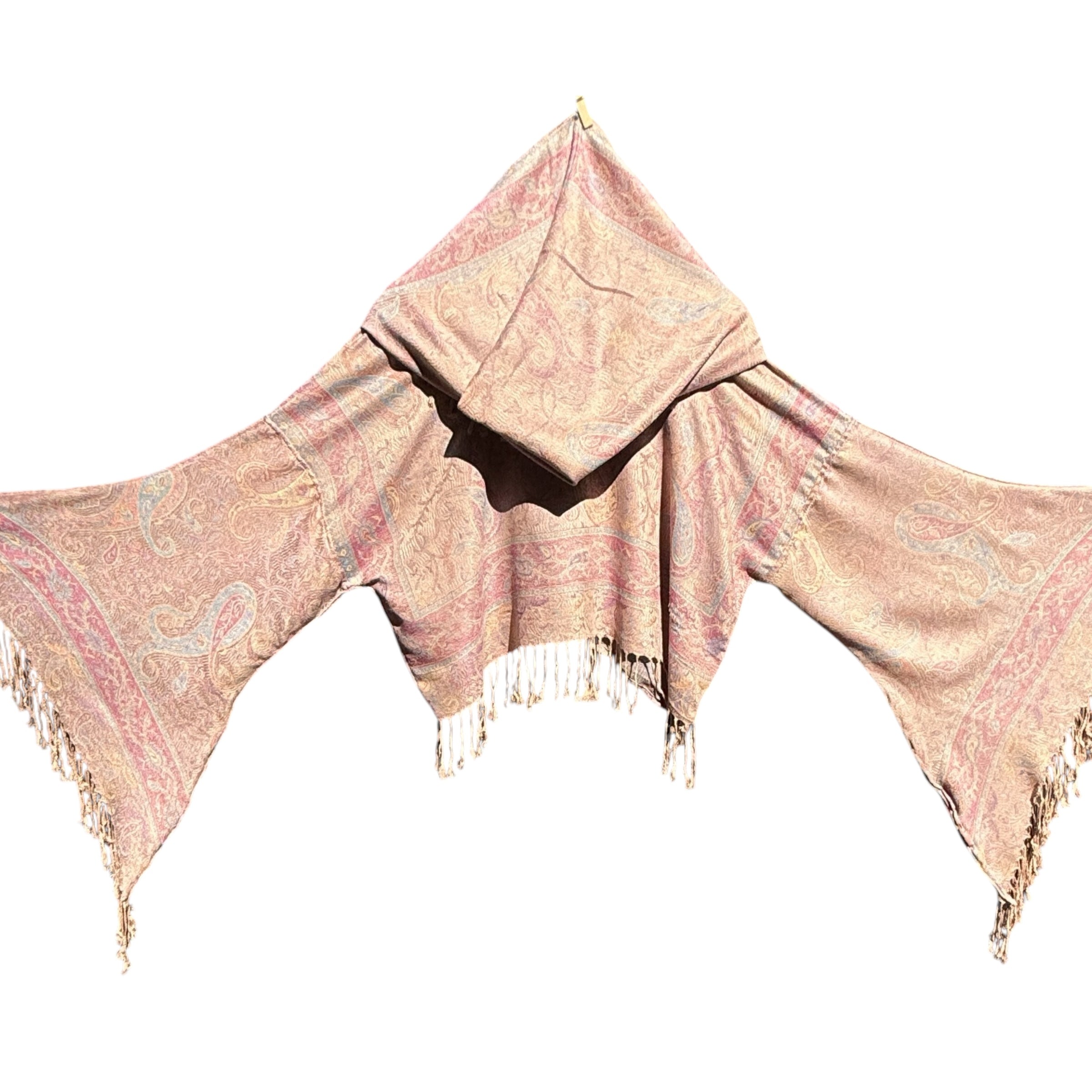 Butterfly Bell Pashmina Top - Flowy Boho Paisley Print Desert Scarf for Women | Perfect for Beach Cover-Up, Festival Outfits & Layering
