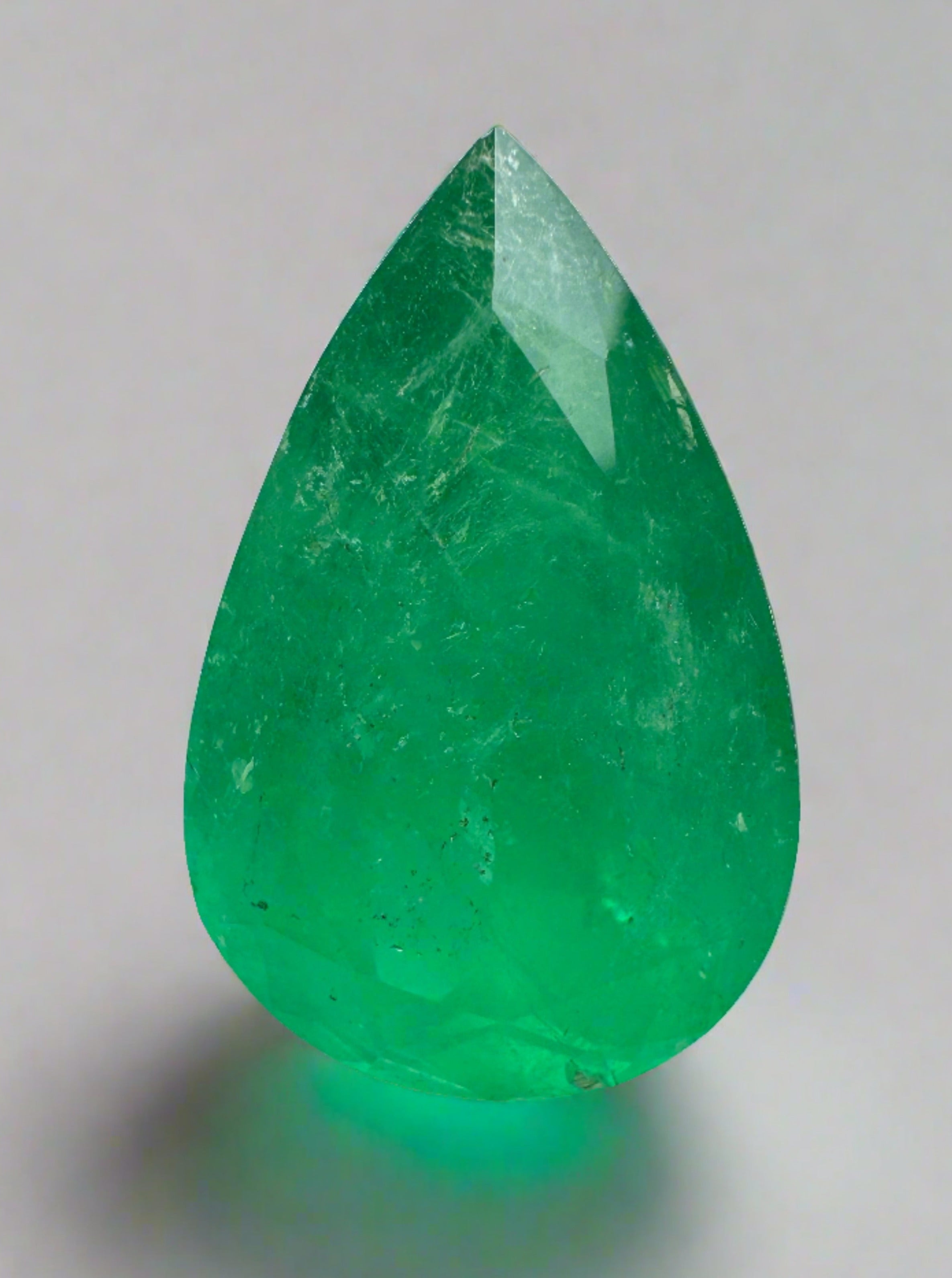 12.11 Carat Natural Colombian Emerald Pear Cut Loose Gemstone - 20x13mm Vivid Green for Jewelry Making & Engagement Rings