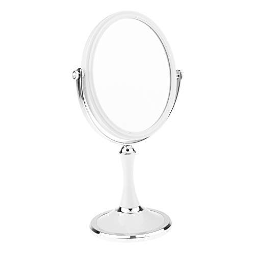 Menolana 360° Swivel Vanity Mirror with 3X Magnification - Adjustable Oval Makeup Mirror with Stand for Bathroom & Dressing Table (White) - Perfect for Makeup Application, Skincare Routine & Hair Styling