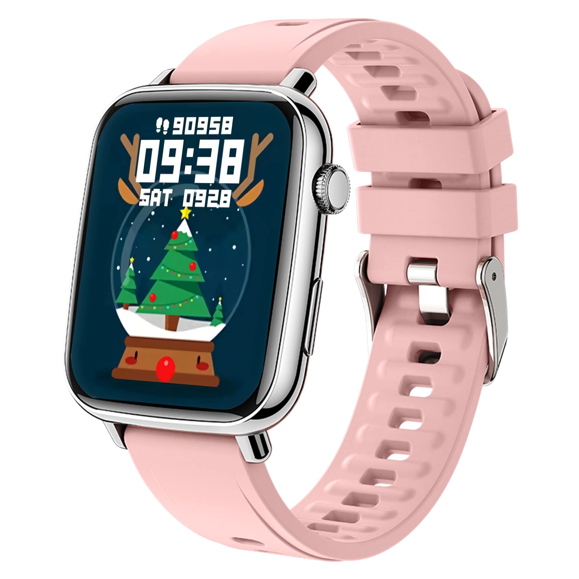 Smart Watch for Women & Men, Fitness Tracker with Blood Pressure & Oxygen Monitor, IP67 Waterproof Activity Tracker with Pedometer & Stopwatch - Compatible with Android & iOS (Silver) | Perfect for Workouts, Running, Swimming & Daily Health Tracking