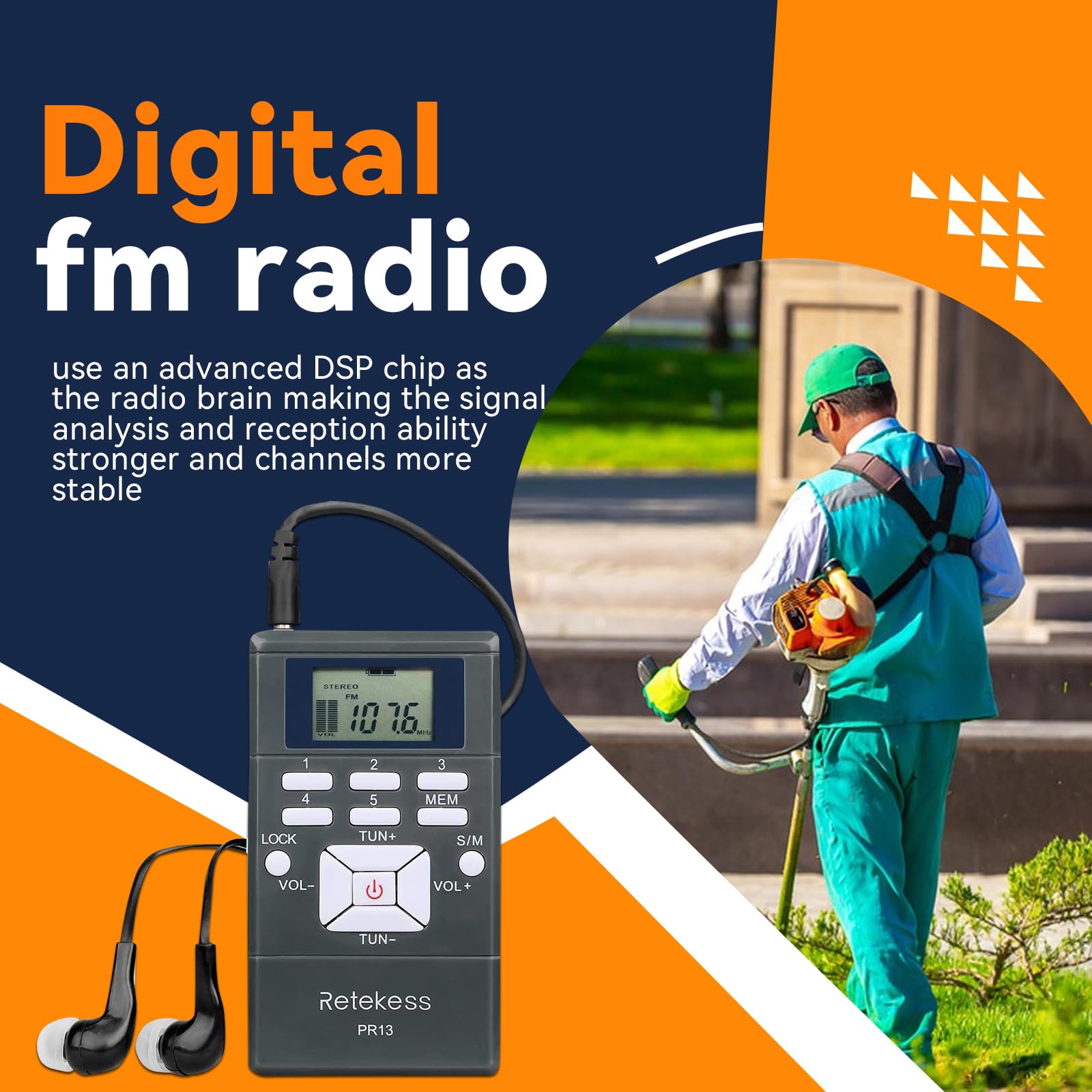 Retekess TR503 FM Transmitter & 10 PR13 FM Radio Receivers - Wireless Church Translation System for Clear Audio in Factory, Museum, School, and Conference Rooms - Ideal for Multilingual Events and Guided Tours