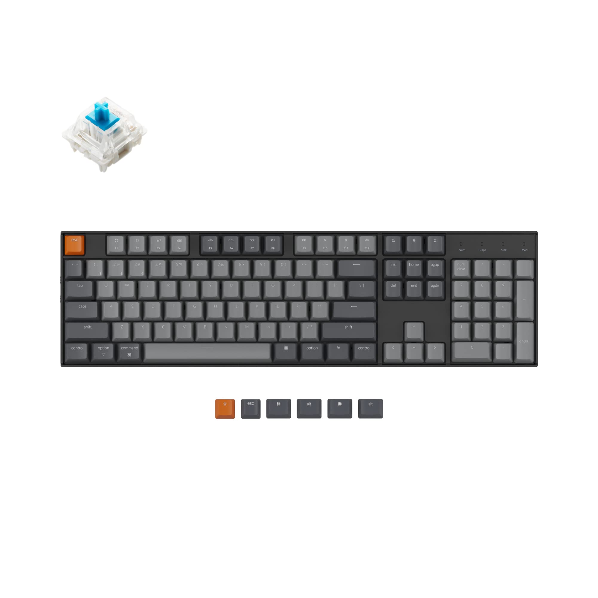 Keychron K10 RGB Hot-Swappable Mechanical Keyboard - Wireless/USB for Mac/Windows, Gaming & Office Use