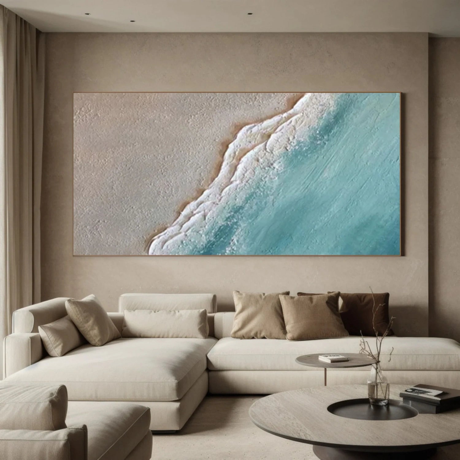 Ocean and Sky Painting #OS 227 - Handmade Canvas Wall Art for Home & Office Decor - Perfect for Living Room, Bedroom, or Office
