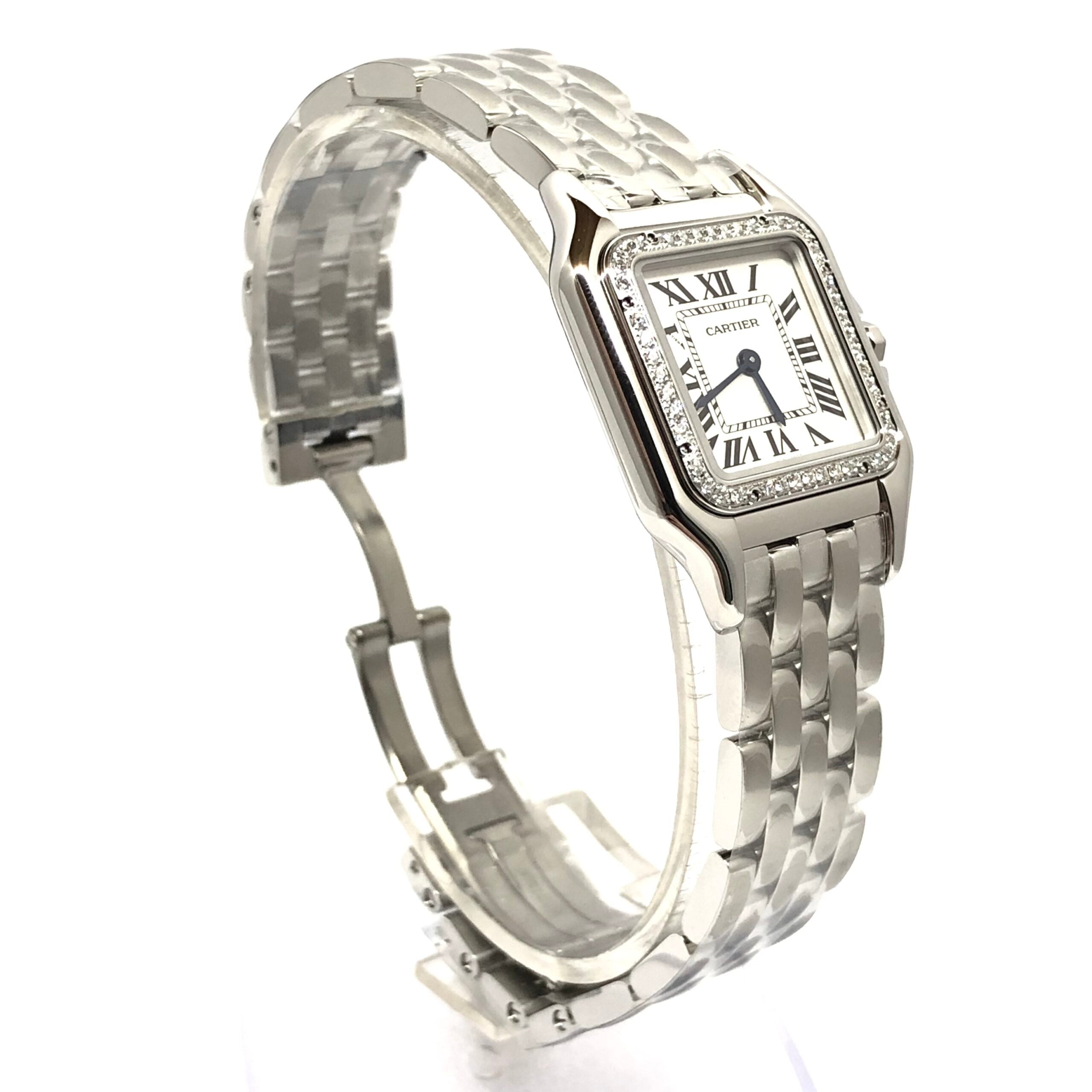 Cartier Panthère Stainless Steel Diamond Ladies Watch - Medium Size Luxury Timepiece for Women, Perfect for Formal Events & Everyday Elegance