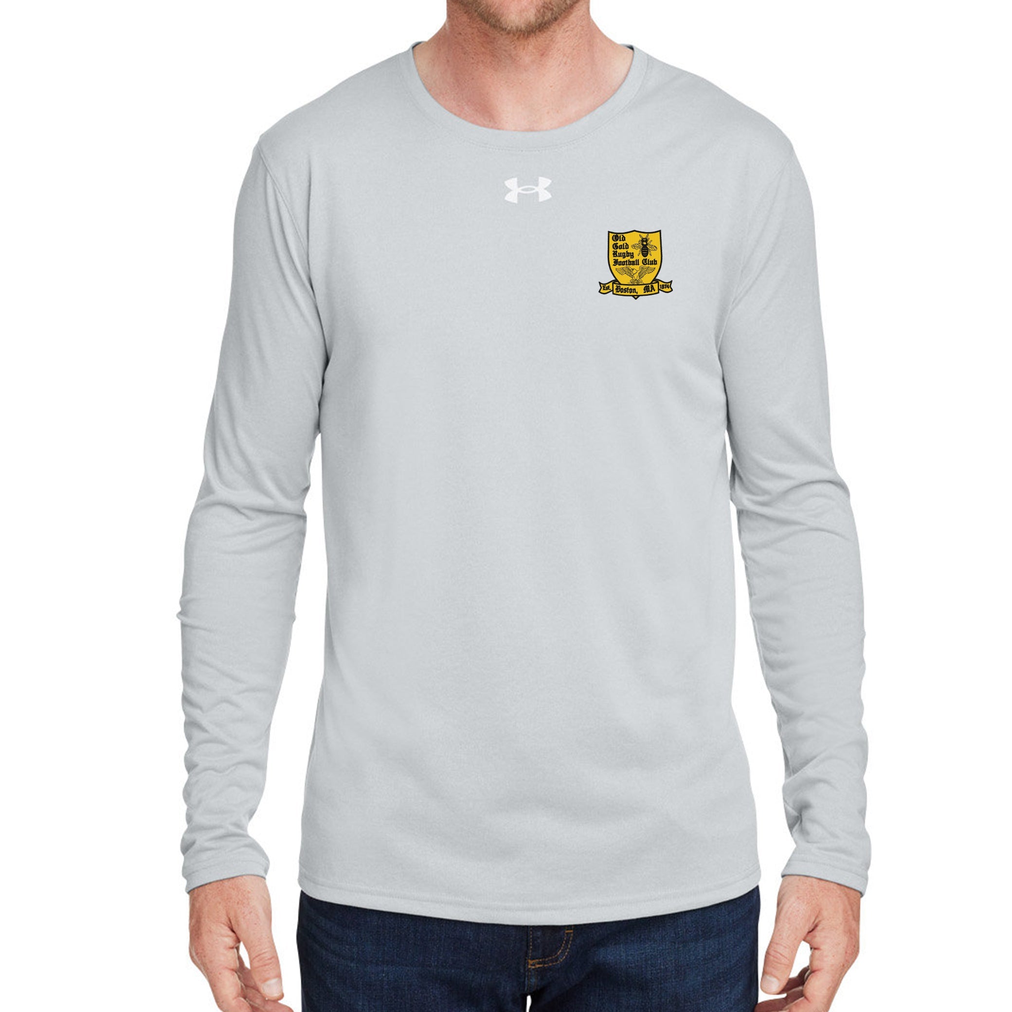 Old Gold RFC UA Team Tech Long Sleeve T-Shirt - Breathable & Comfortable for Sports & Casual Wear