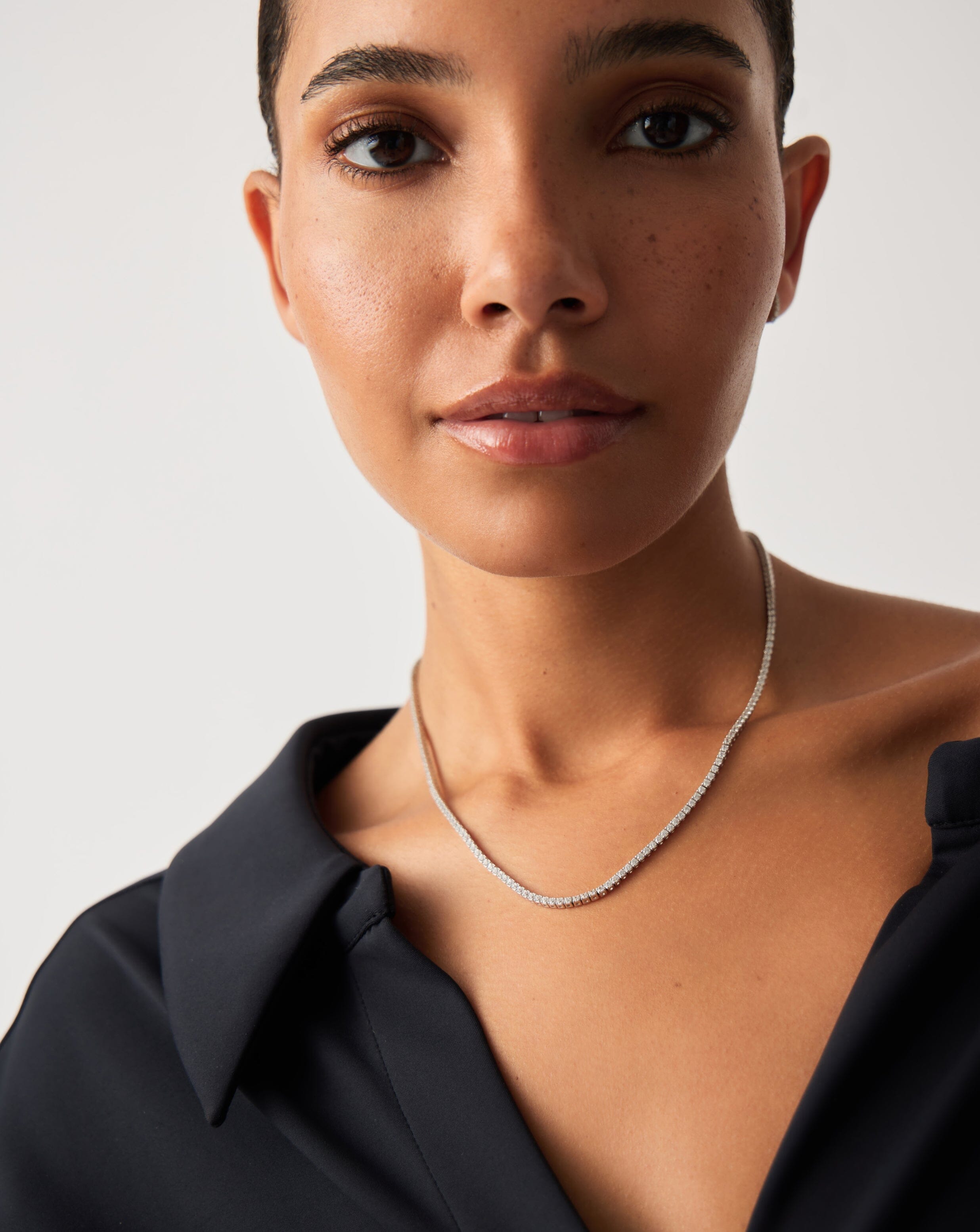 14K Solid White Gold Diamond Tennis Necklace - Elegant & Timeless Jewelry for Women | Perfect for Weddings, Anniversaries & Special Occasions