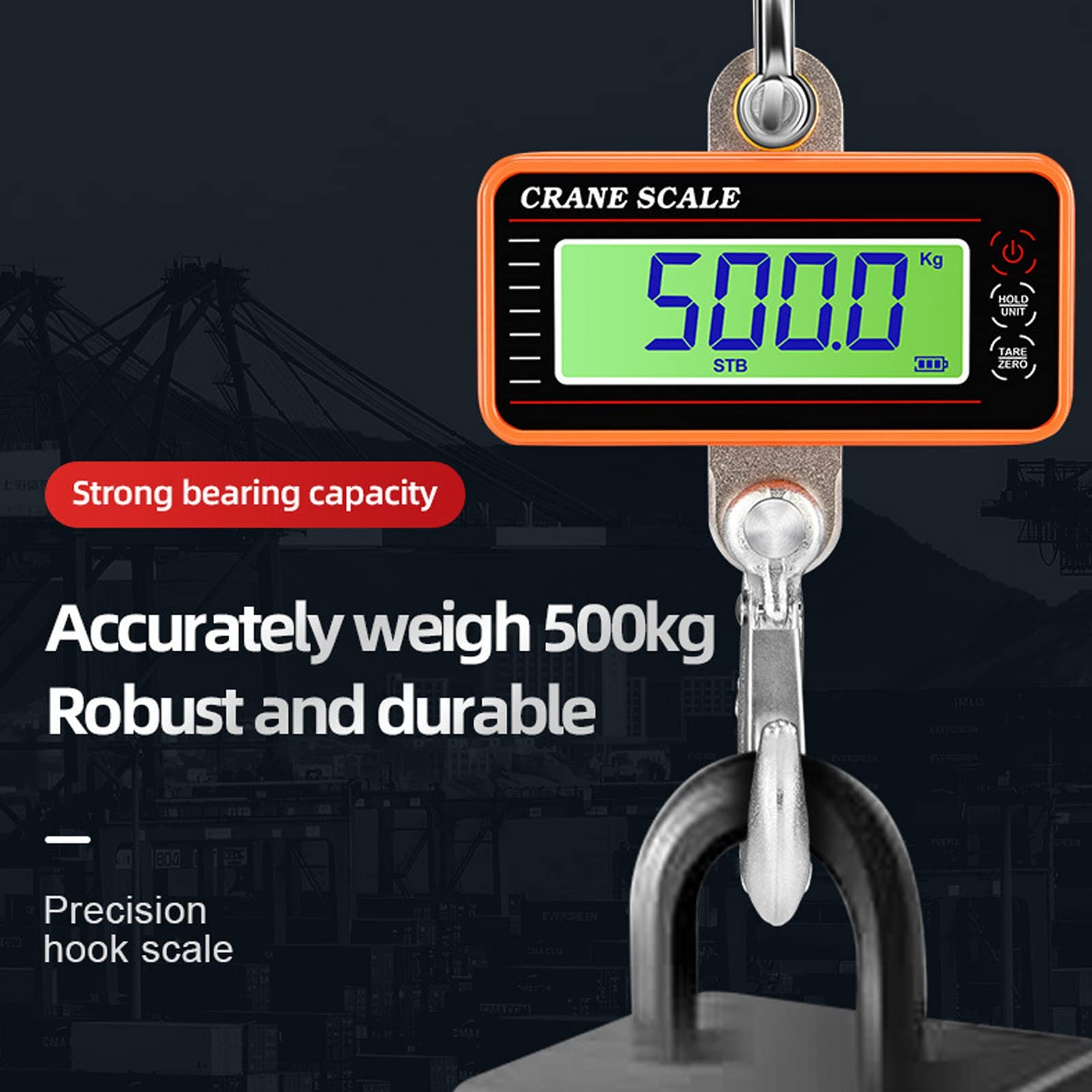1500kg/3000lb Digital Hanging Scale - Heavy Duty Aluminum Industrial Crane Scale with Remote Control | Portable Electronic Weighing Device for Farm, Fishing, Warehouse & Logistics | Perfect for Livestock, Cargo & Equipment Weighing