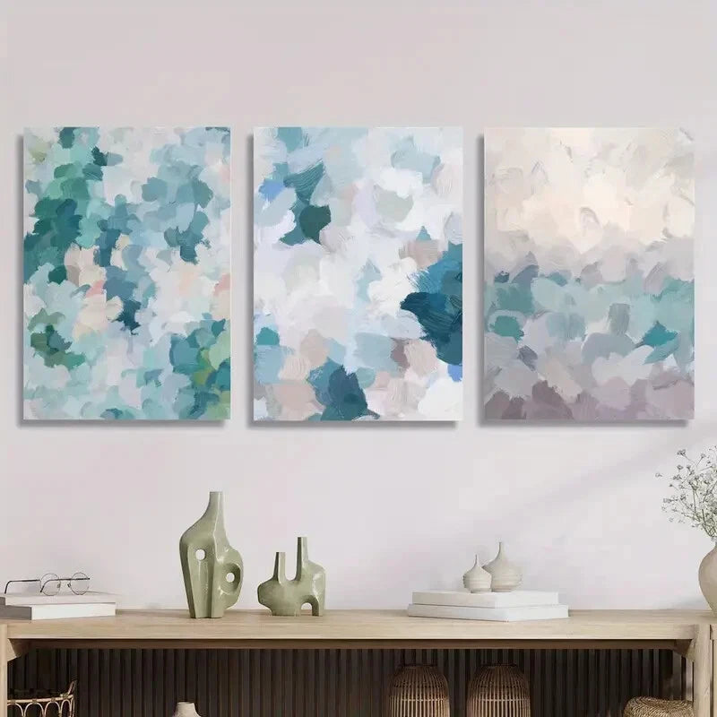 3-Piece Abstract Color Painting Wall Art Set - Framed Canvas 40x60cm (16x24 Inches) - High Quality Print - 100% Australian Made - Ready to Hang - Perfect for Living Room, Bedroom & Office Decor
