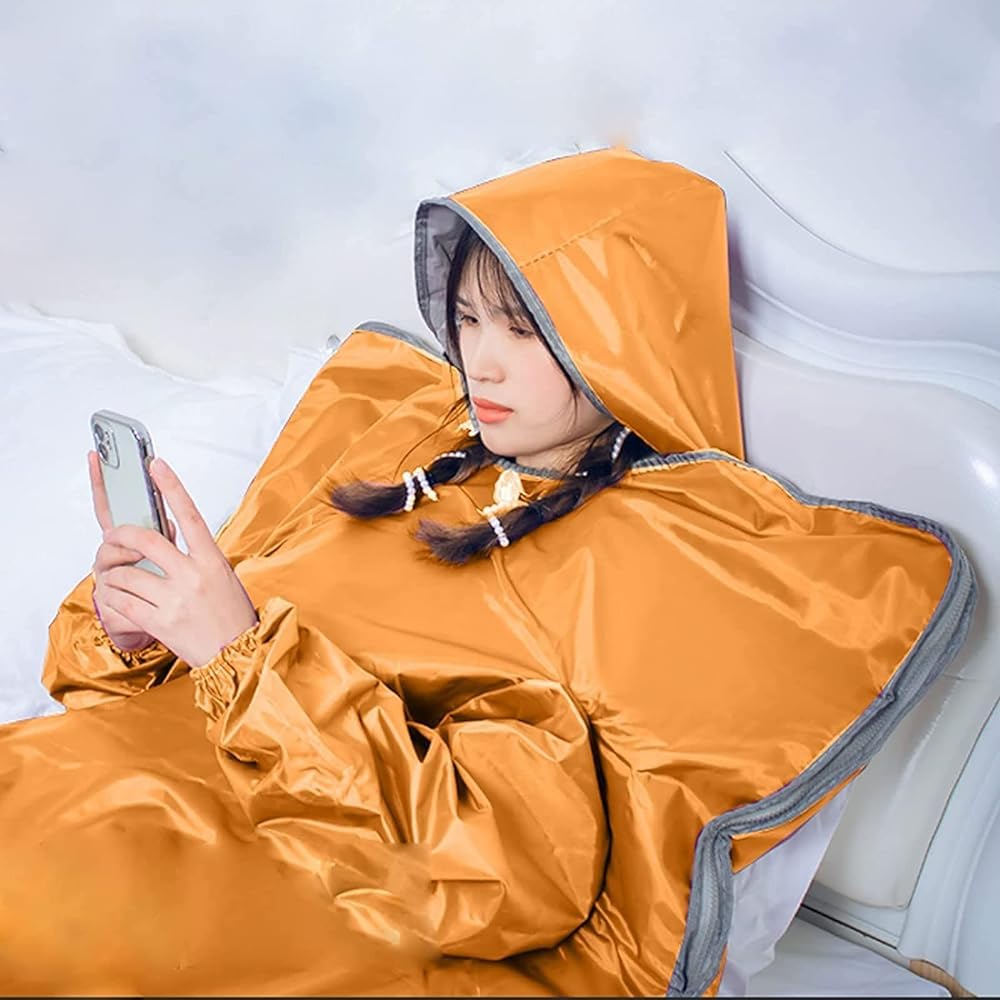 MNOIINM Infrared Sauna Electric Blanket - Waterproof & Safe Home Spa Detox Blanket with Remote Control for Fat Burning & Body Shaping | Perfect for Relaxation, Weight Loss & Home Wellness (Orange)