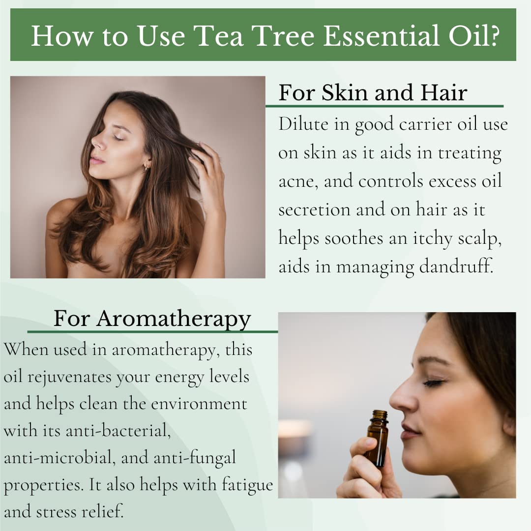 100% Pure USDA Certified Organic Tea Tree Essential Oil for Acne, Dandruff & Aromatherapy | Undiluted Natural Skin Care & Hair Treatment | Therapeutic Grade Essential Oil (15ml) | Perfect for DIY Beauty, Scalp Care & Home Diffuser