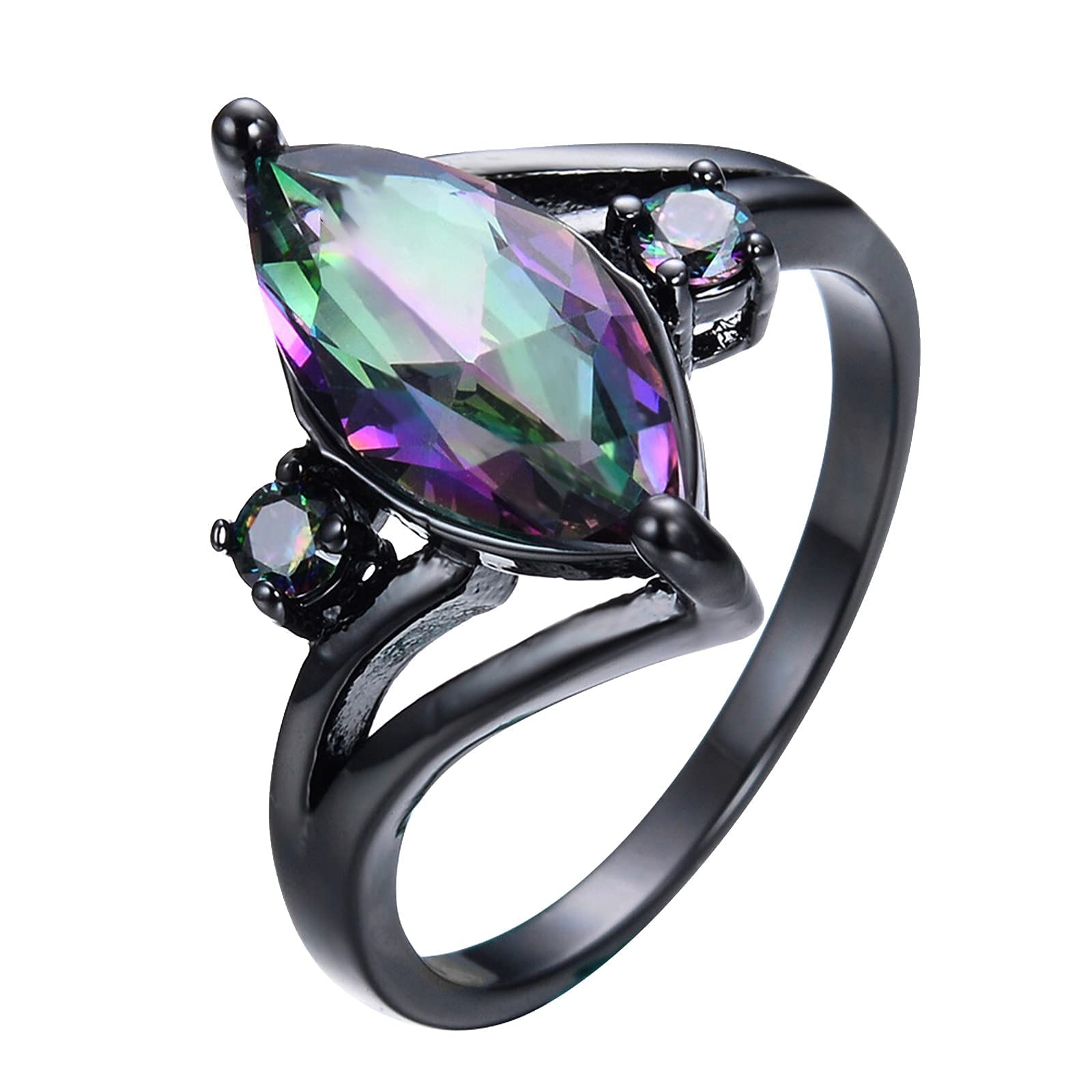 Elegant Zircon Gemstone Ring for Women - Vintage Style Colorful Jewelry, Eternal Engagement & Wedding Ring (Size J, 12#) - Perfect for Anniversary Gifts, Bridal Party & Special Occasions