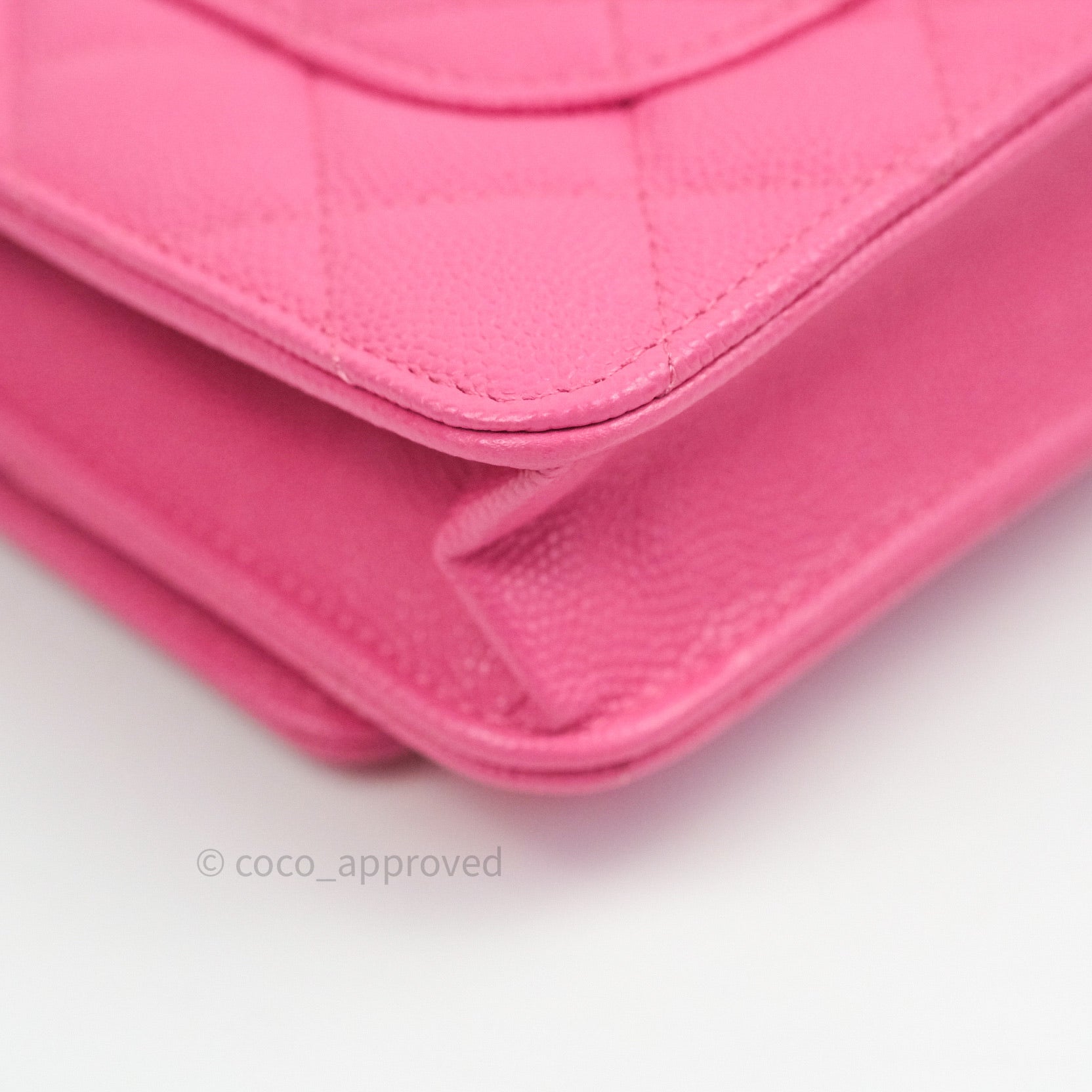 Chanel Caviar Quilted Wallet on Chain WOC in Pink with Light Gold Hardware - Perfect for Evening Events, Date Nights & Luxury Fashion Accessories