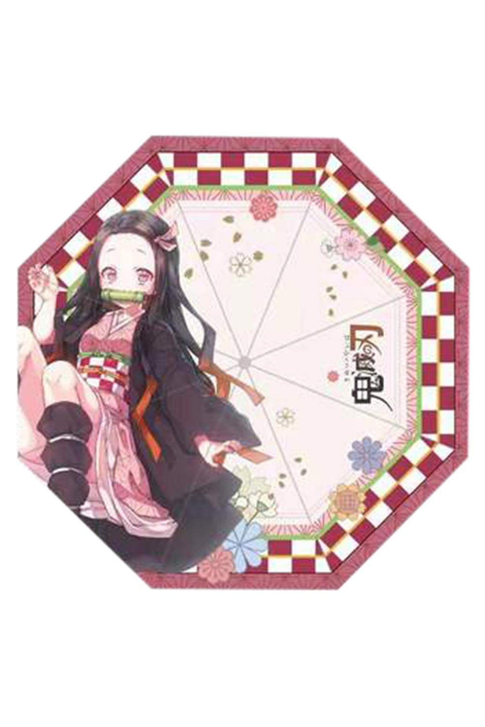 Wolancy Demon Slayer Anime Umbrella - Tanjiro Kamado Design, Windproof Travel Umbrella, Compact & Lightweight for Outdoor Use, Cosplay, and Anime Conventions