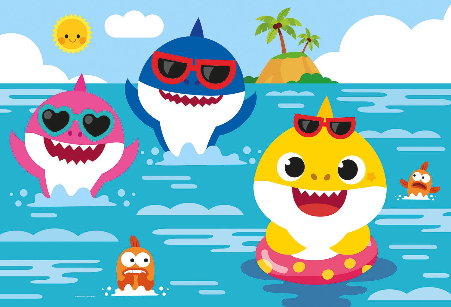 Clementoni Supercolor Puzzle Baby Shark - 24 Large Pieces, Kids Puzzle for 3 Year Olds, Cartoon Puzzle Made in Italy - Perfect for Early Learning and Family Fun