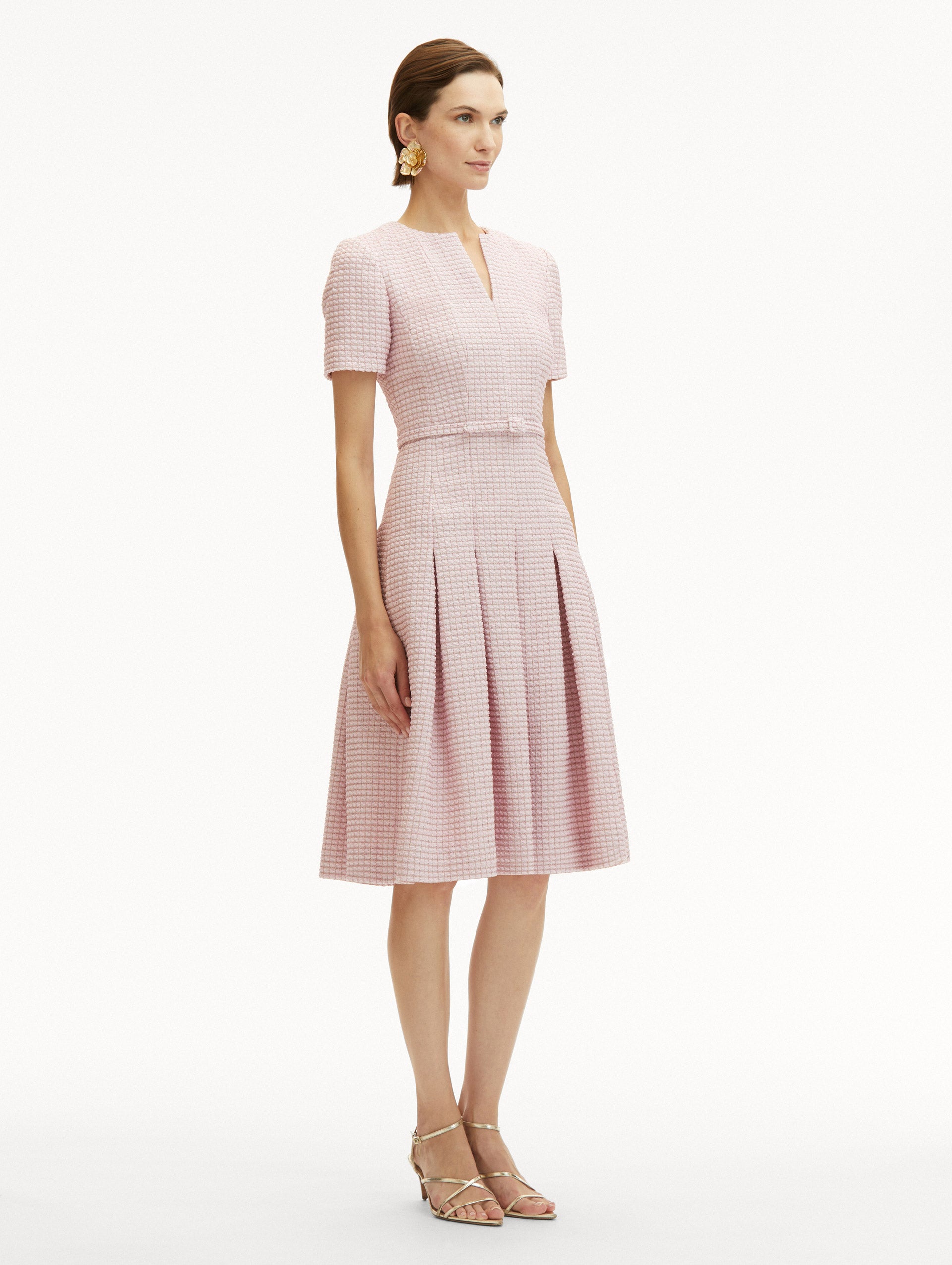 Lurex Check Tweed Dress for Women - Elegant Party & Evening Wear - Perfect for Holiday Parties, Cocktail Events & Special Occasions