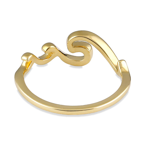 14K Solid Gold Rolling Waves Ring for Women - Elegant Stackable Dainty Jewelry Gift for Her - Perfect for Everyday Wear, Beach Vacations & Special Occasions
