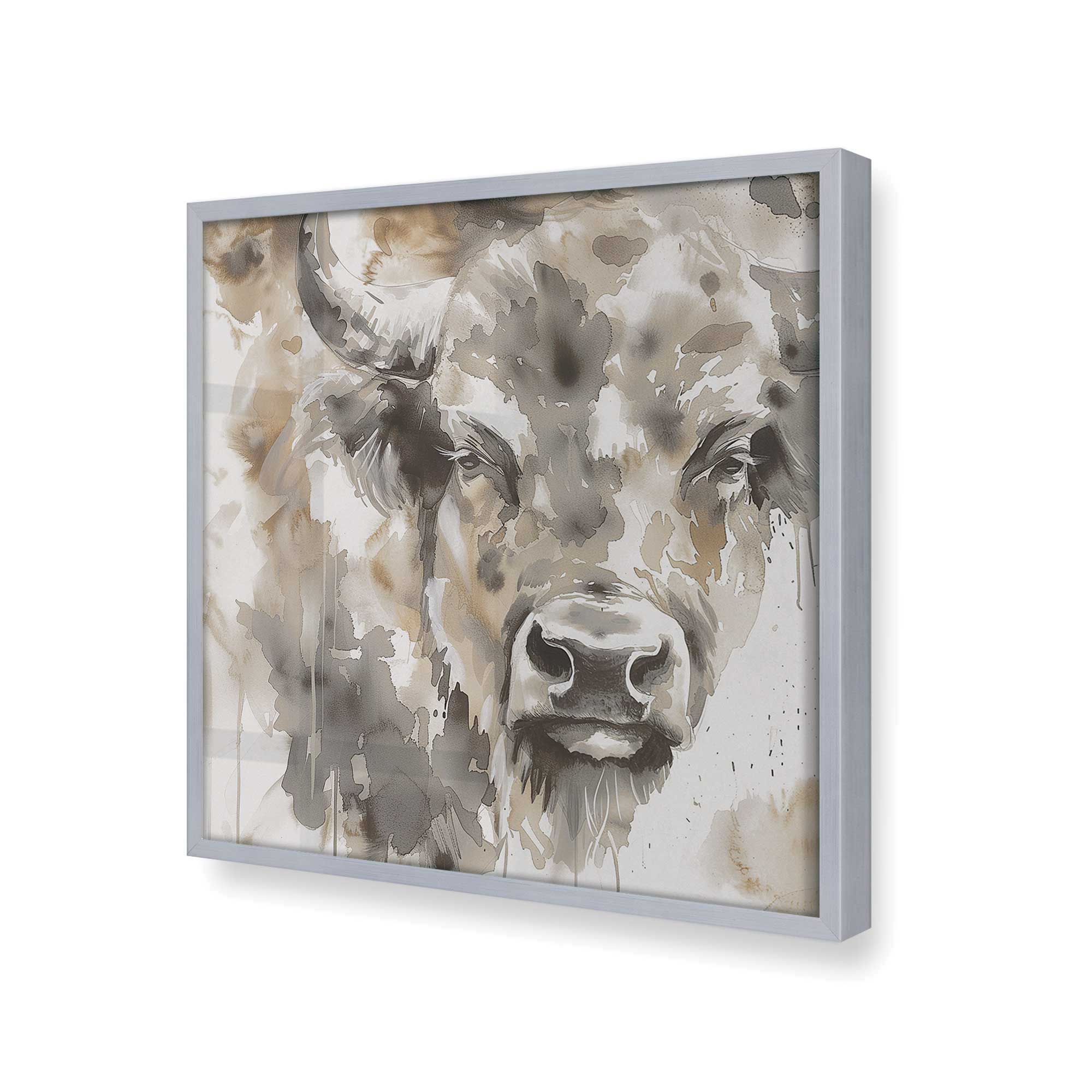 Abstract Buffalo Portrait Art Print - Modern Wall Decor for Living Room, Office & Bedroom