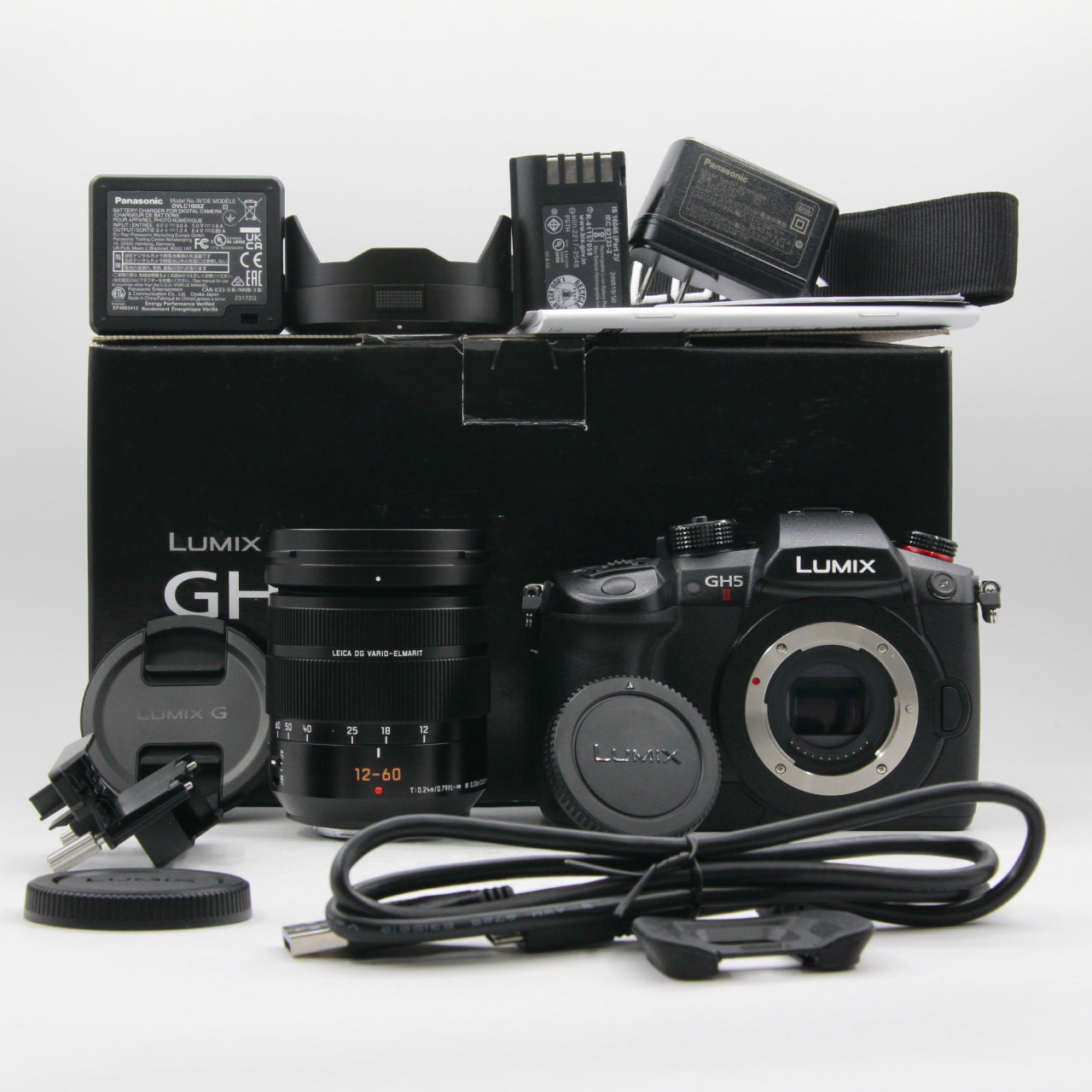 Open Box Panasonic Lumix GH5M2 Mirrorless Camera with 12-60mm f/2.8-4.0 Leica Lens Kit - Professional 4K Video & Photography for Vlogging, Travel & Content Creation